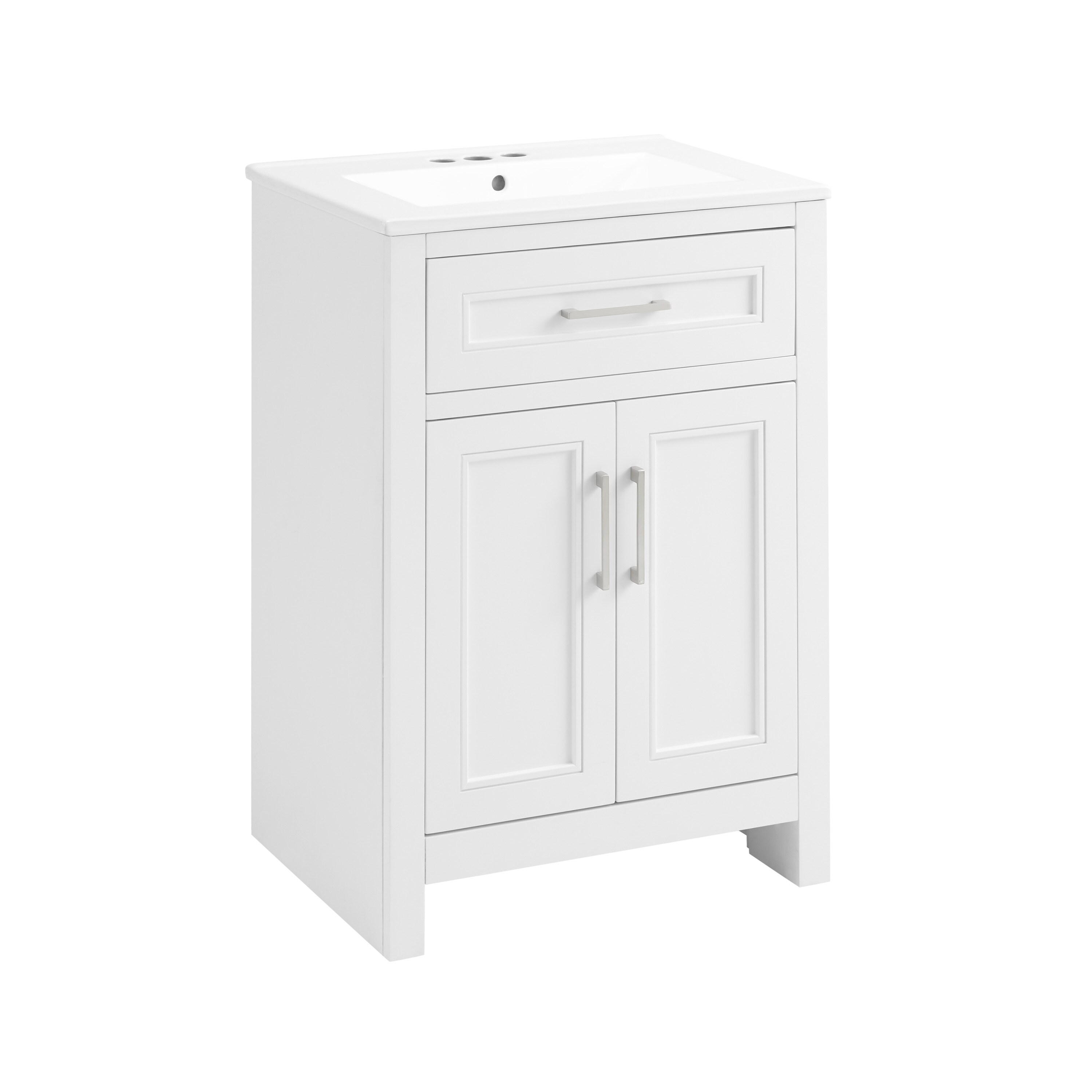 Style Selections Jeanette 24 In White Undermount Single Sink Bathroom   42045868 