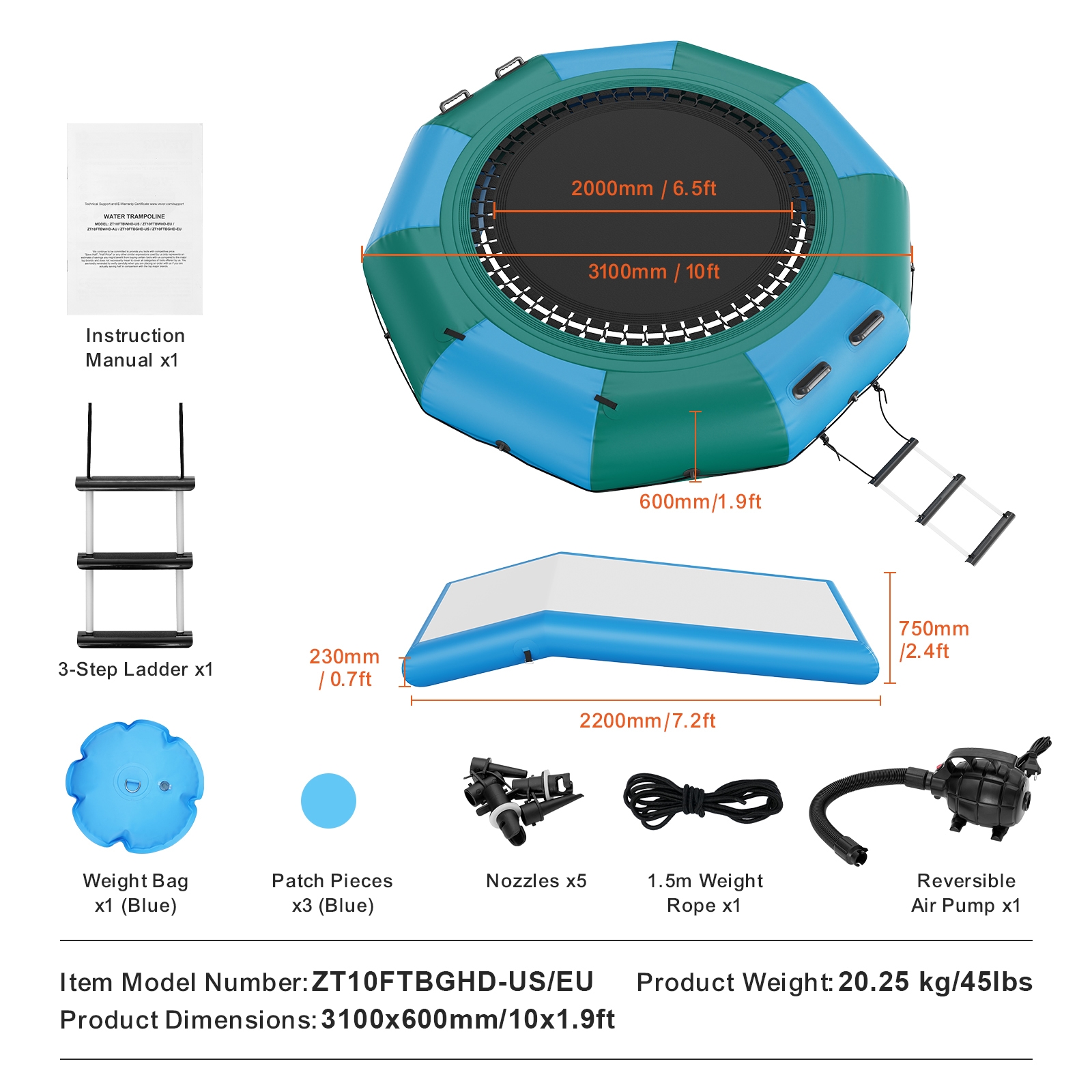 VEVOR TZKSSBCTZK108RN5MV1 trampolines - View #8