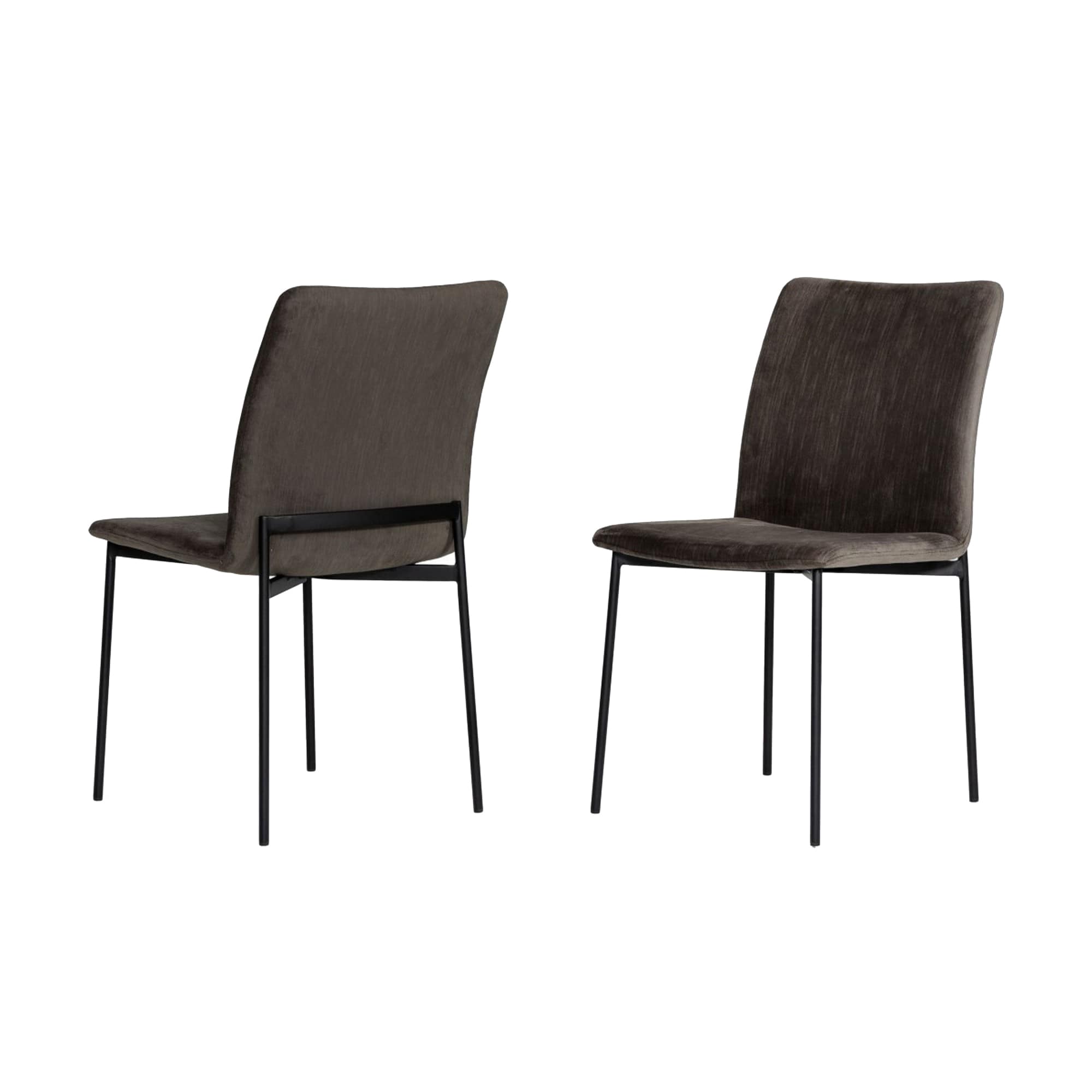Benzara BM232302 Set of 2 Contemporary/Modern Upholstered Dining Side Chair (Metal Frame)