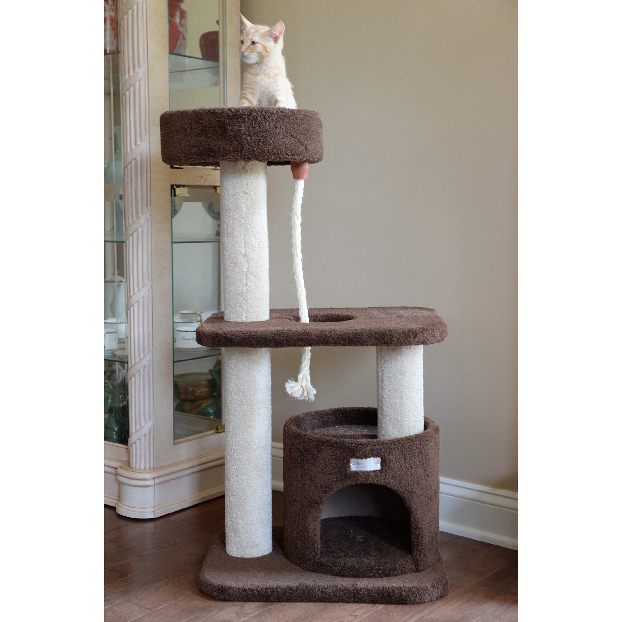 Armarkat 37-in x 16-in Brown Carpet Cat House in the Cat Trees ...