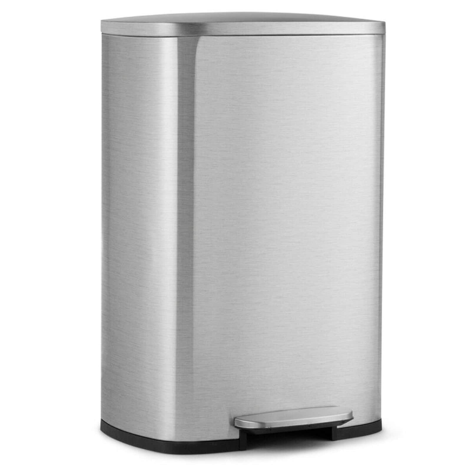 SUGIFT 13.2-Gallon Stainless Steel Trash Can with Removable Inner Bucket 17-in by 26-in Step-On Kitchen Garbage Bin for Home and Office #LW038SUGHY046