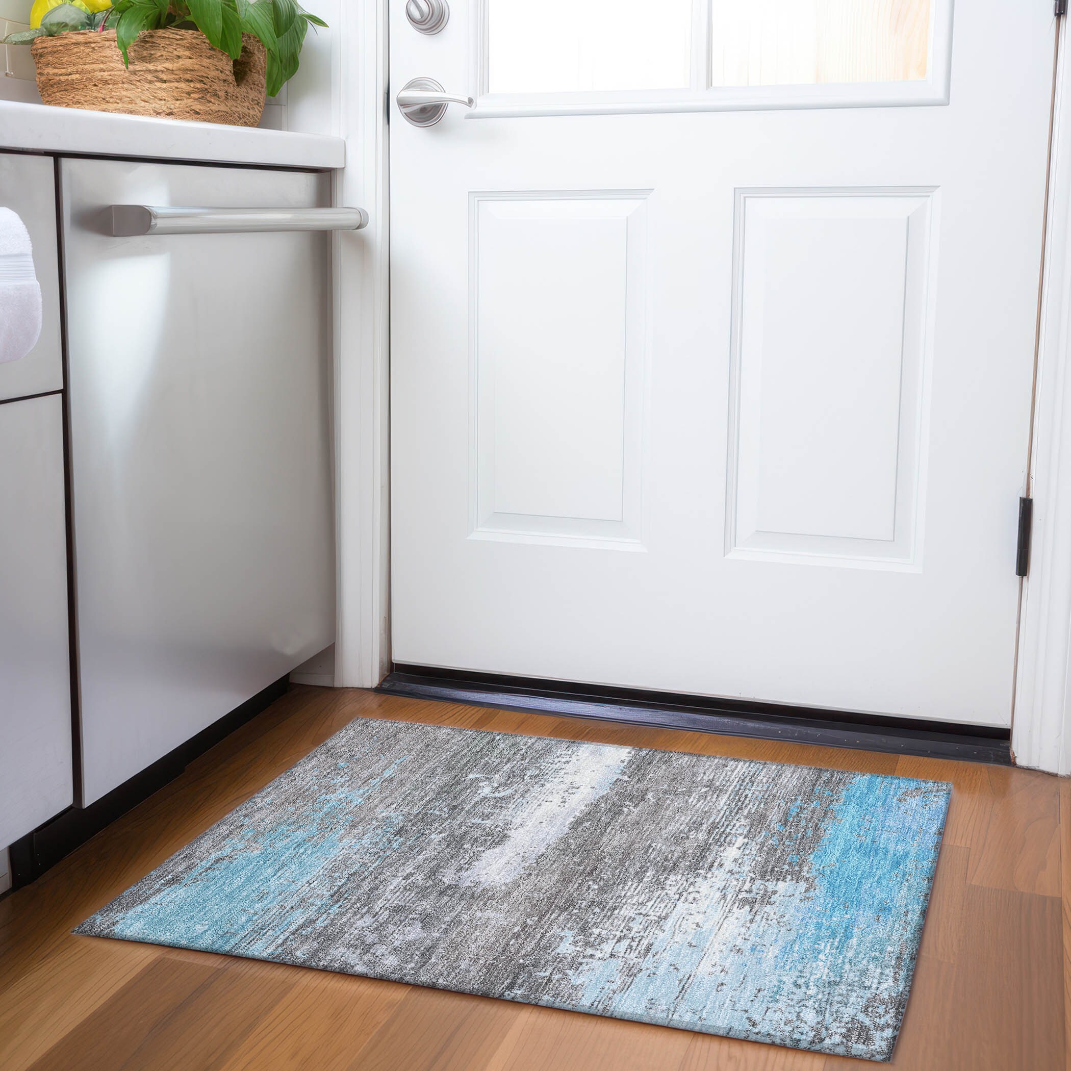 Addison Rugs ACN1777TE20X30 Chantille ACN1777TE 1 x 2 (ft) Loomed Teal Rectangular Indoor/Outdoor Machine washable Pet Friendly Area rug
