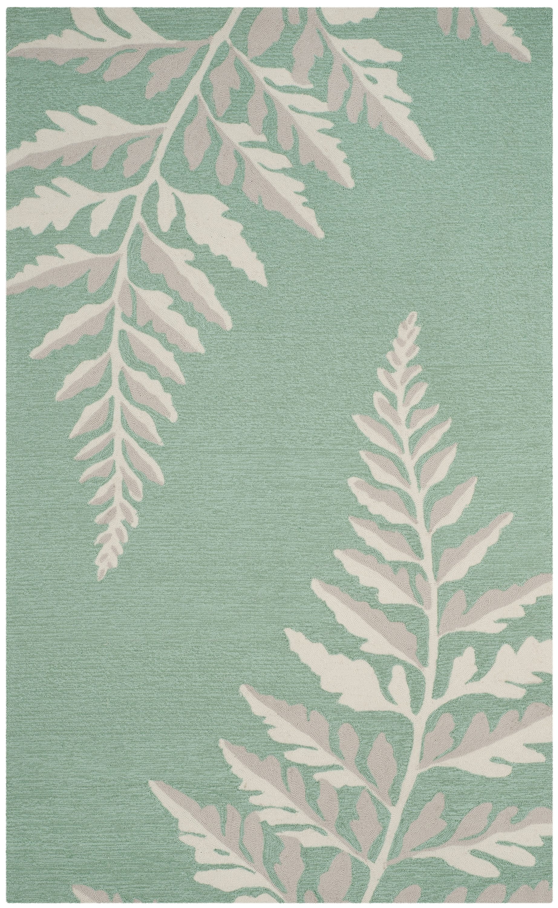 Martha Stewart MSR2211C-4 Ferns 4 X 6 (ft) Duck's Egg Indoor Floral/Botanical Farmhouse/Cottage Area Rug