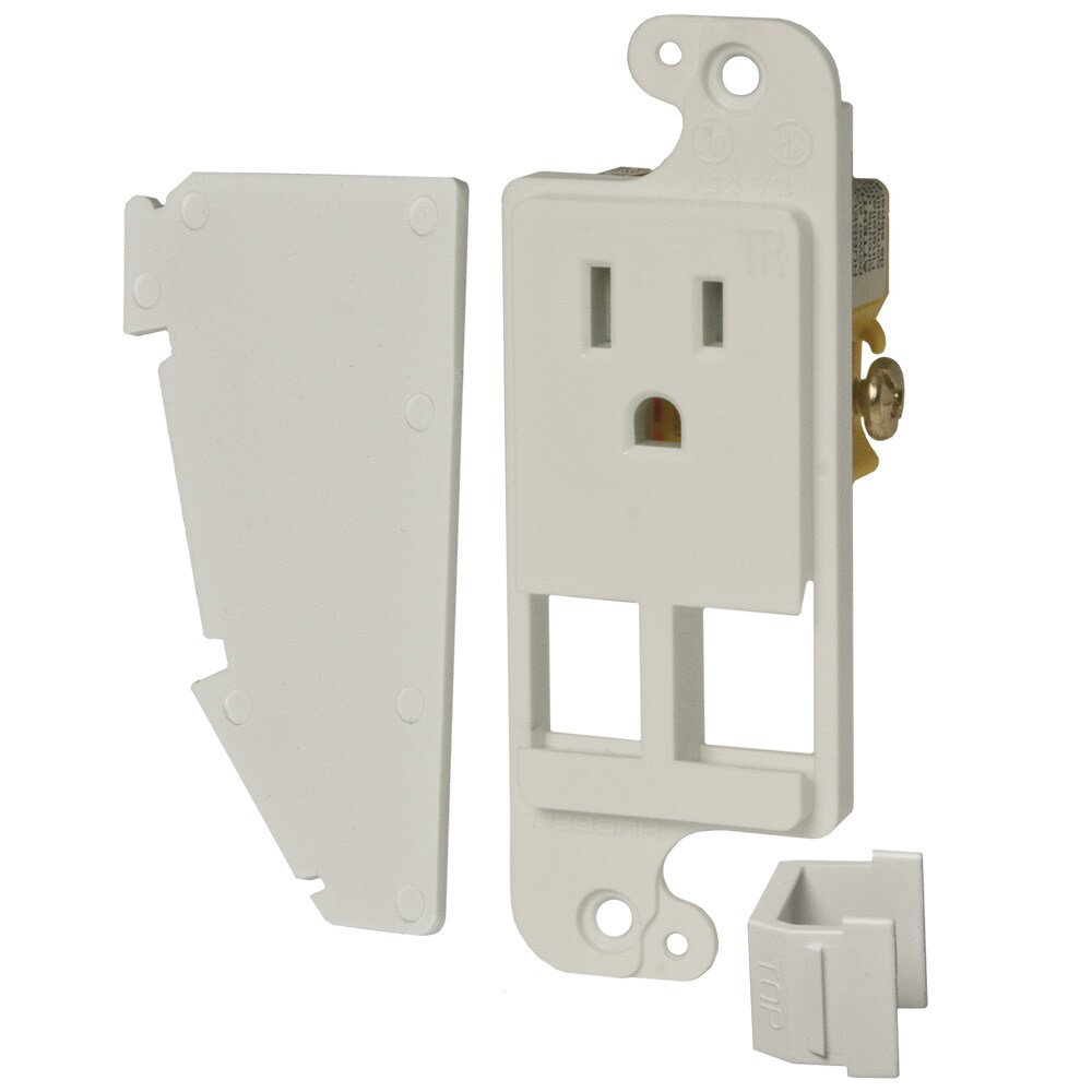 Hubbell RJ65WTR 15-Amp 125-volt Tamper Resistant Residential Decorator Outlet, White