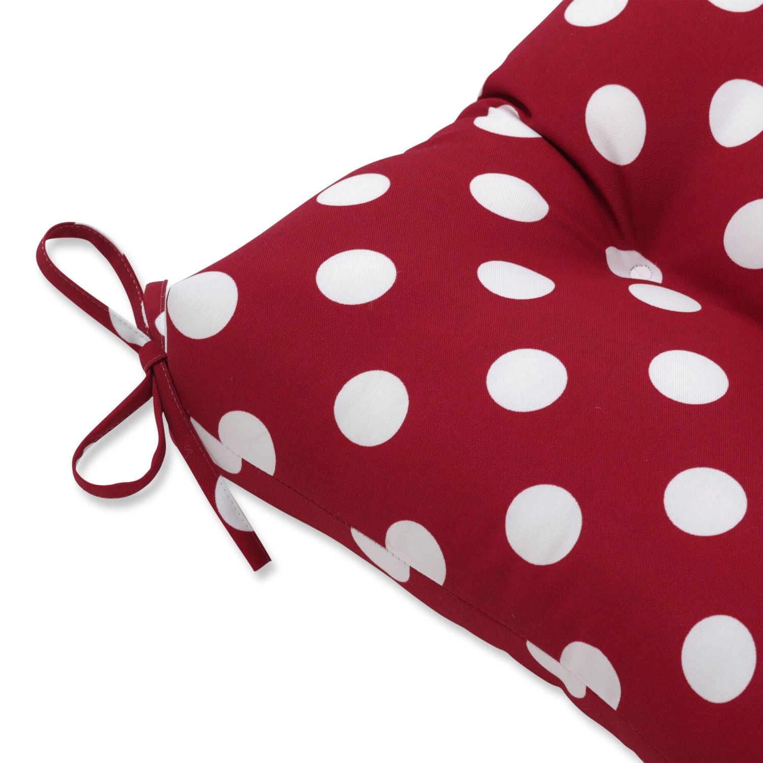 red and white polka dot outdoor cushions