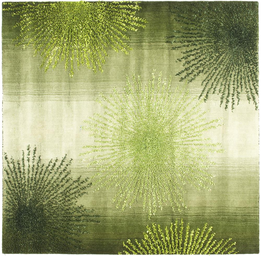Safavieh SOH712G-6SQ Soho Starburst 6 x 6 (ft) Tufted Wool Green/Multi Square Indoor Abstract Area rug