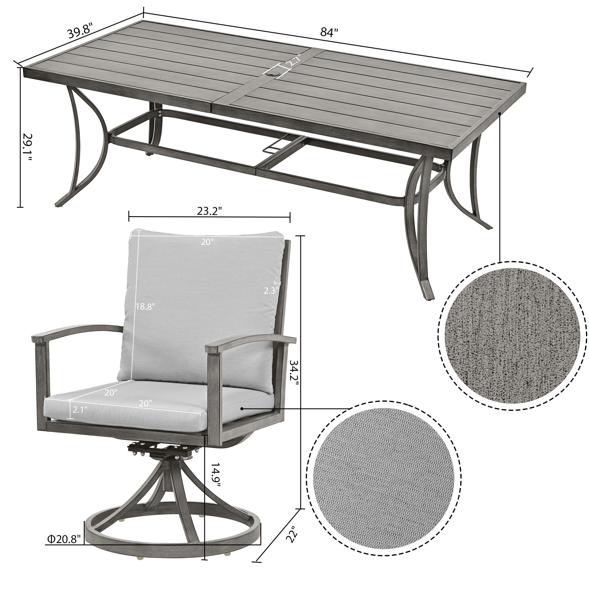  EL-CZ9-GG-C3-WL3 Patio-Dining-Sets - View #2