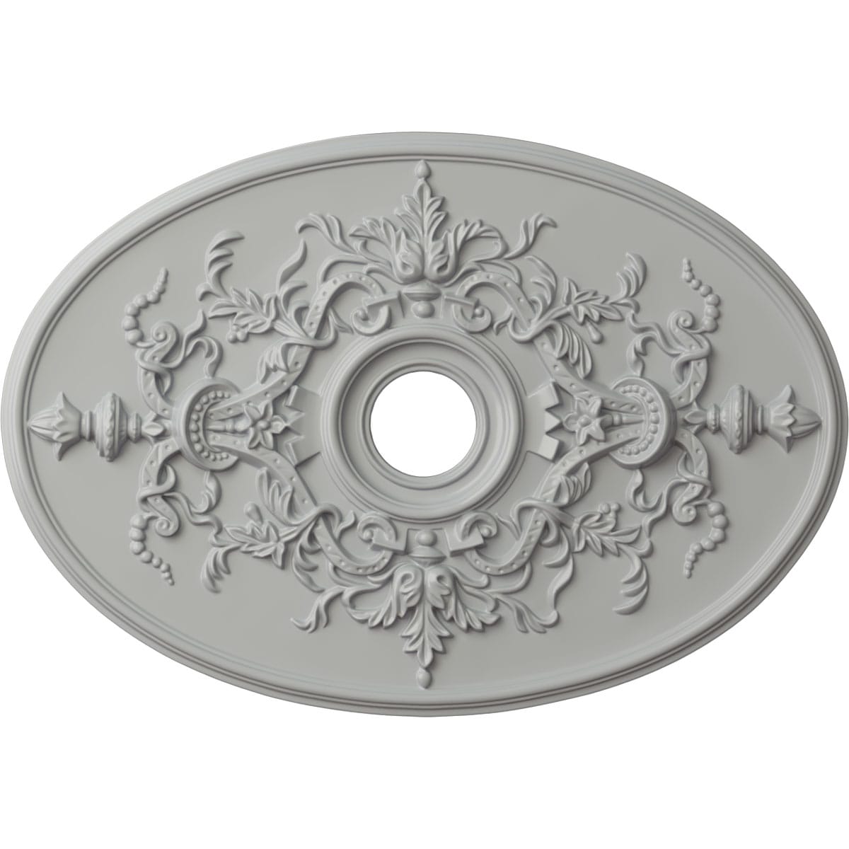 Ekena Millwork CM21X30ALFRF Alexa 21.25-in W x 30.75-in L Painted Frost Polyurethane Whole Ceiling Medallion