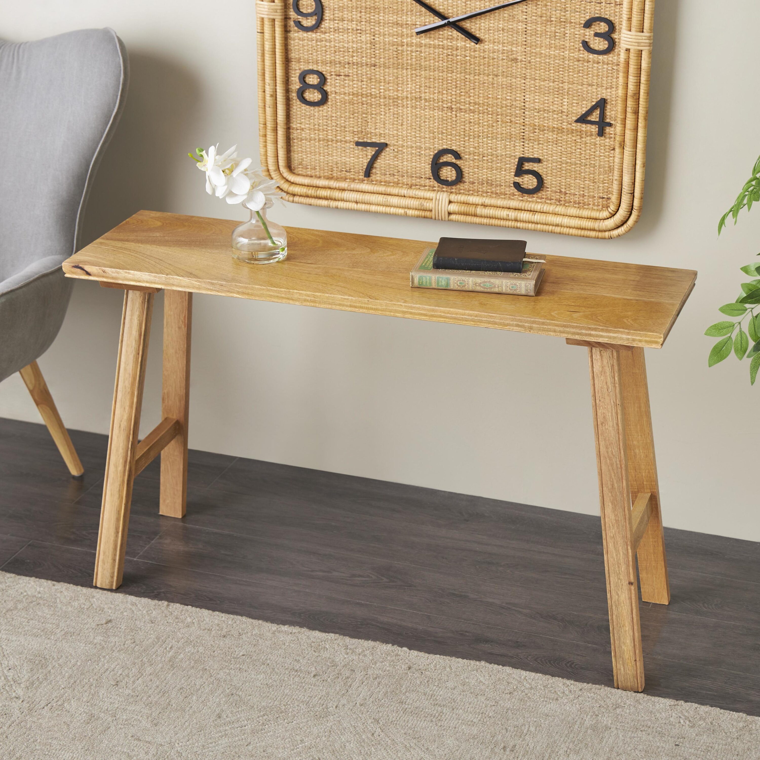 Grayson Lane Mango Wood Brown Bench in the Benches department at Lowes.com