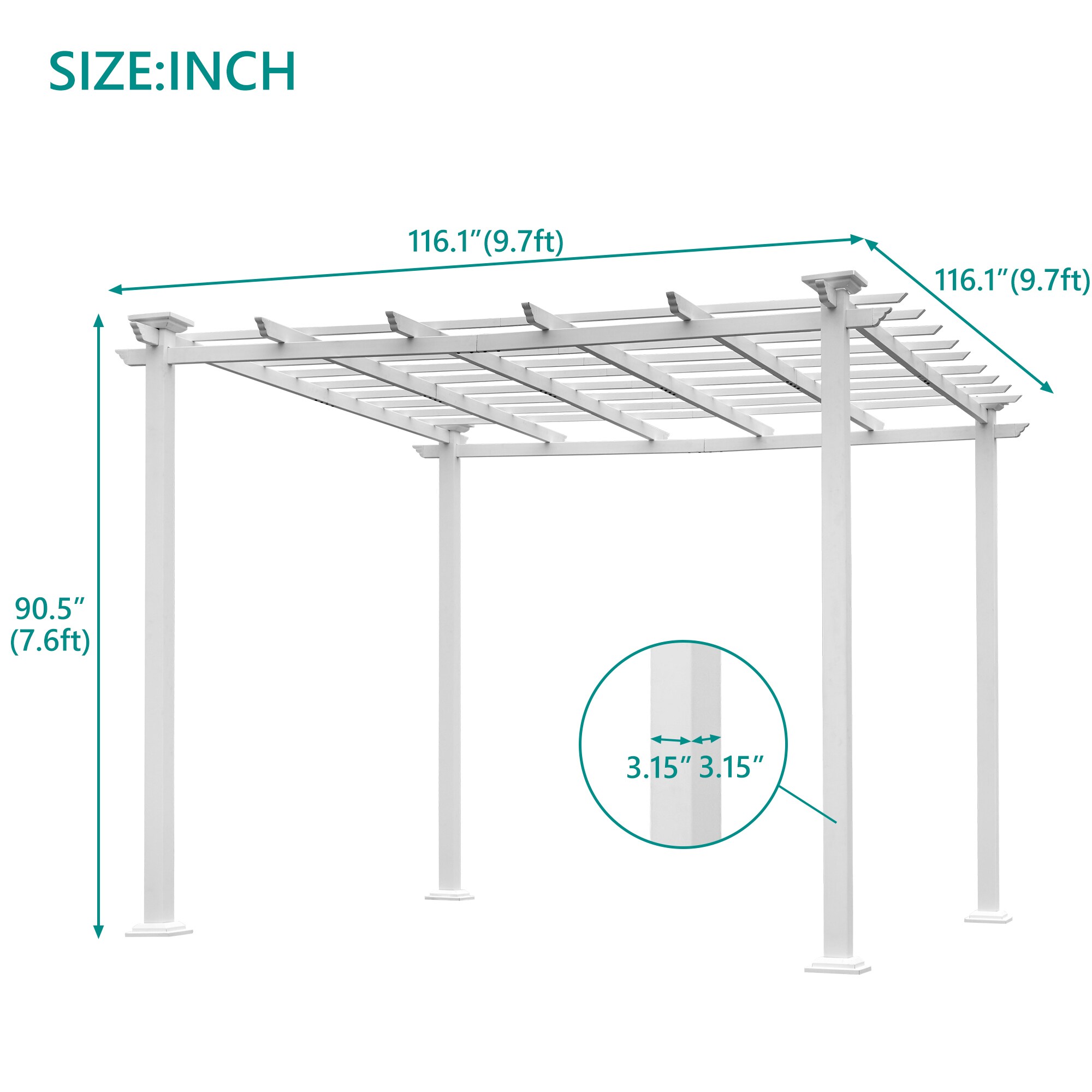 Afoxsos LWMX102 Wood-Resin-Gazebos - View #2