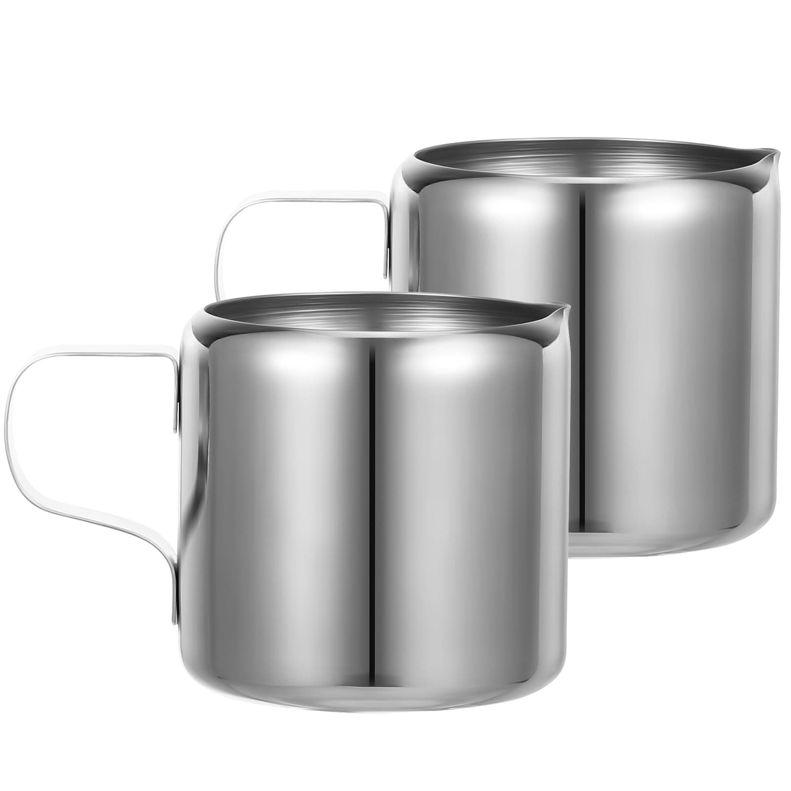 Aoibox  1 69 oz Stainless Steel Mini Espresso Shot Cups Creamer Pitchers for Coffee and Sauce Serving Set of 2