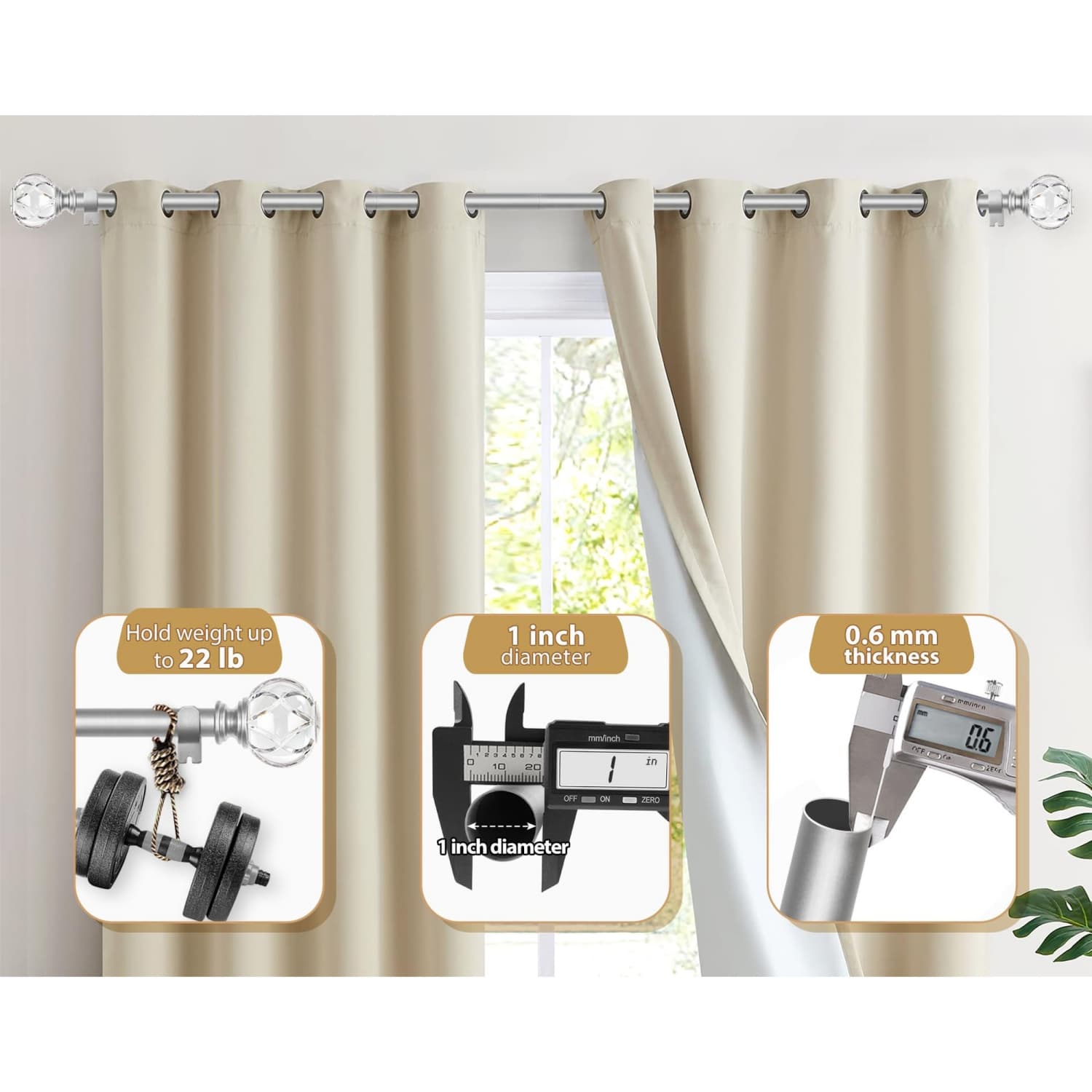 Angel Sar L2ZQYA827HCR04 Curtain-Rods - View #3