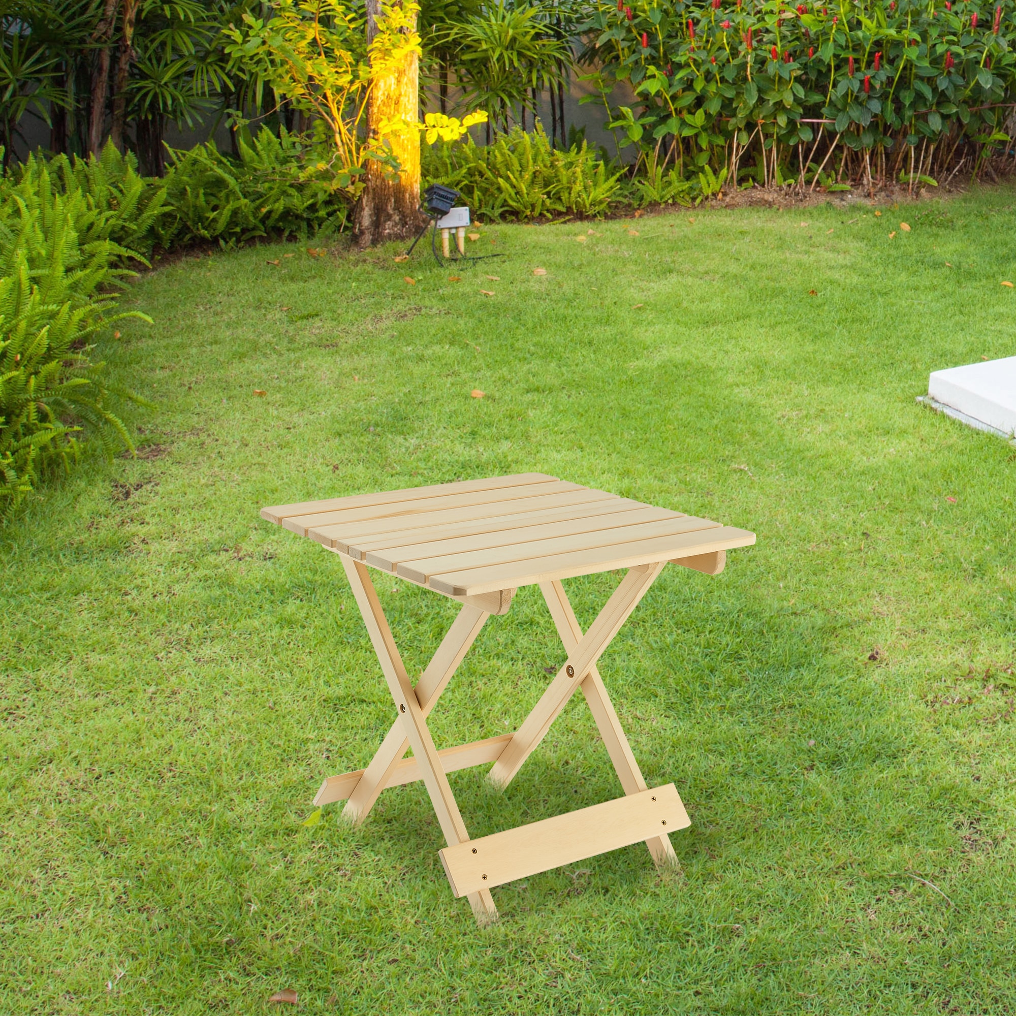 ModernLuxe L-W1390112738 20-in Multiple colors/finishes Cedar Square Folding Picnic Table