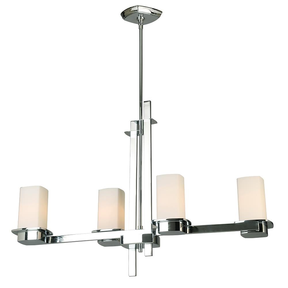 EGLO 203978A Vlacker 4-Light Bronze Transitional Opal Glass Square Large Hanging Pendant Light