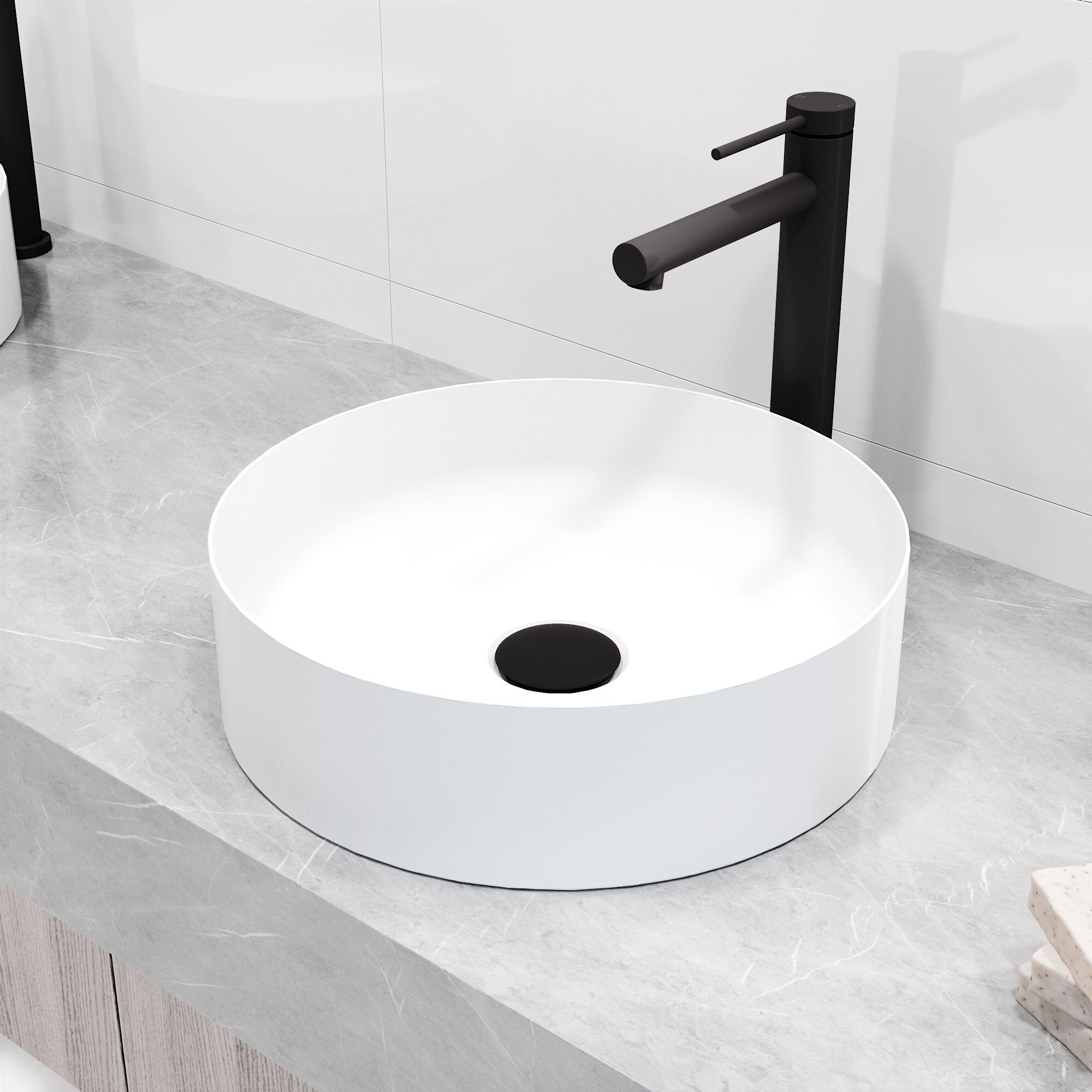 Matte Black 11" Brass Single Handle Vessel Bathroom Faucet