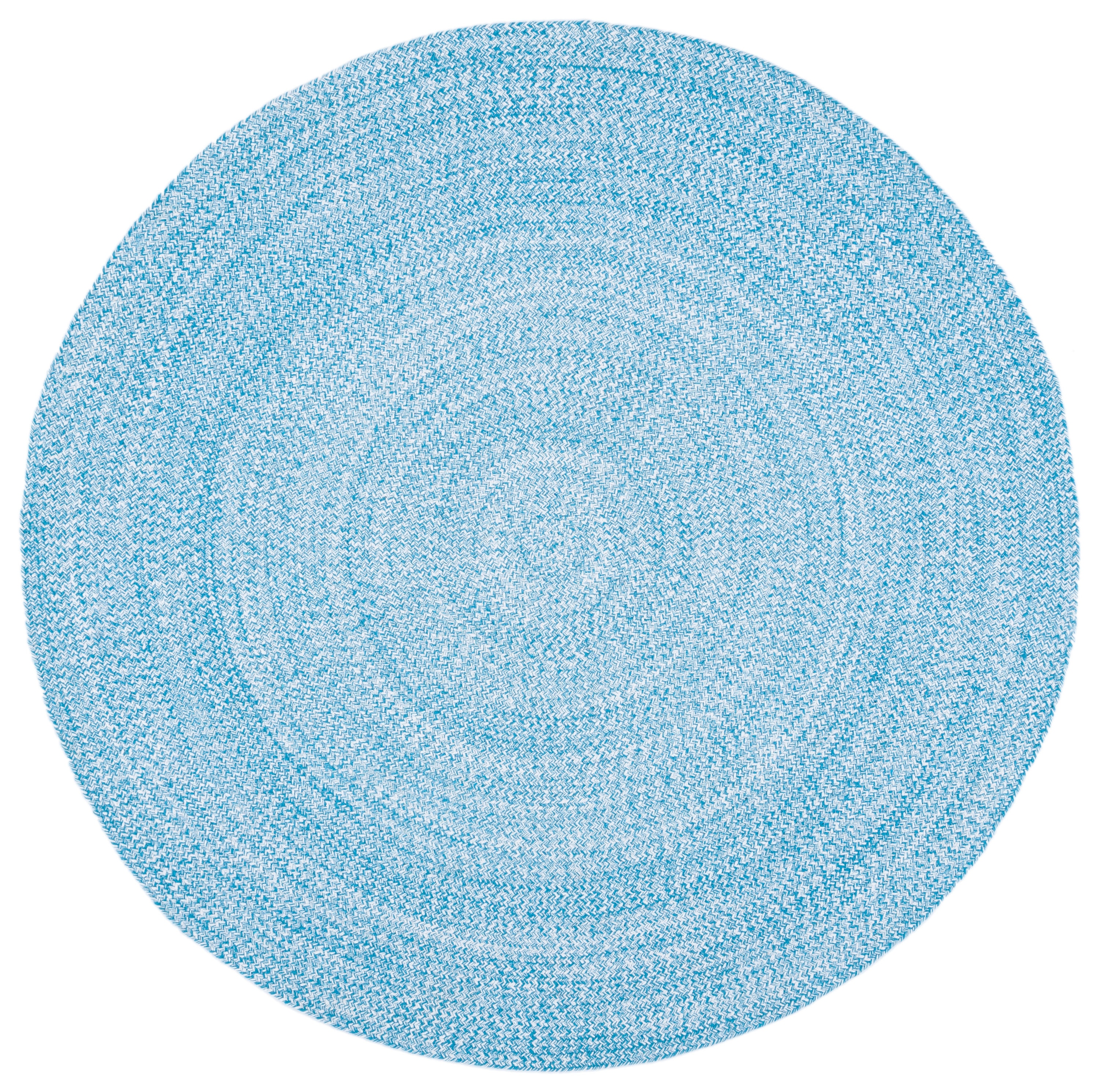 Safavieh BRD351L-6R Braided Epraxia 6 x 6 (ft) Cotton Blue/Ivory Round Indoor Solid Bohemian/Eclectic Area rug