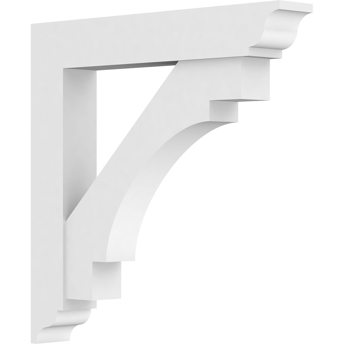 Ekena Millwork BKTP03X24X24MRC01 Standard MercedGrade 3-in x 24-in x 24-in Off-white PVC Standard bracket