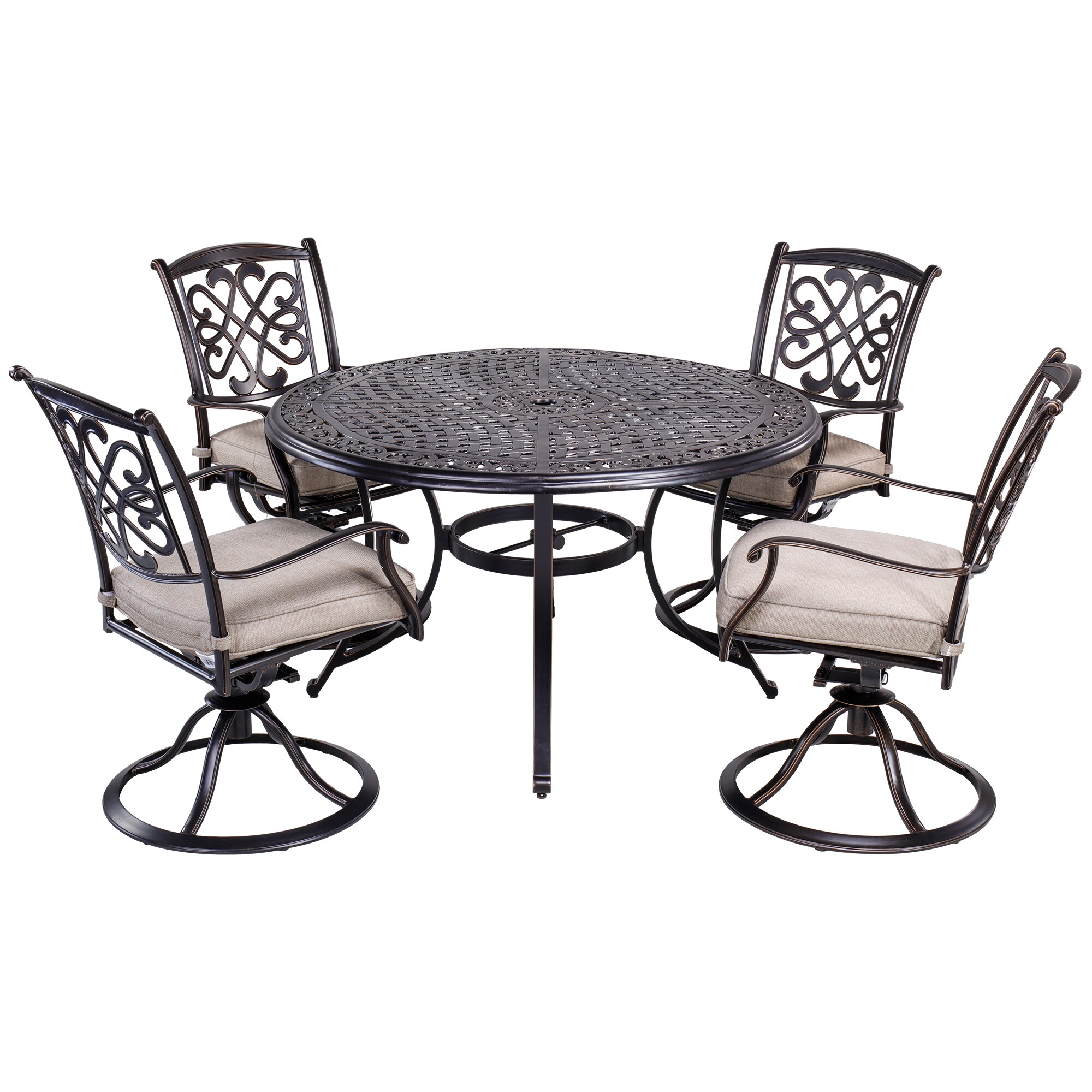 CASAINC BJC-RNNYHNYHPT-BJ16 Patio conversation-Set 5-Piece Patio Conversation Set with Off-white Cushions