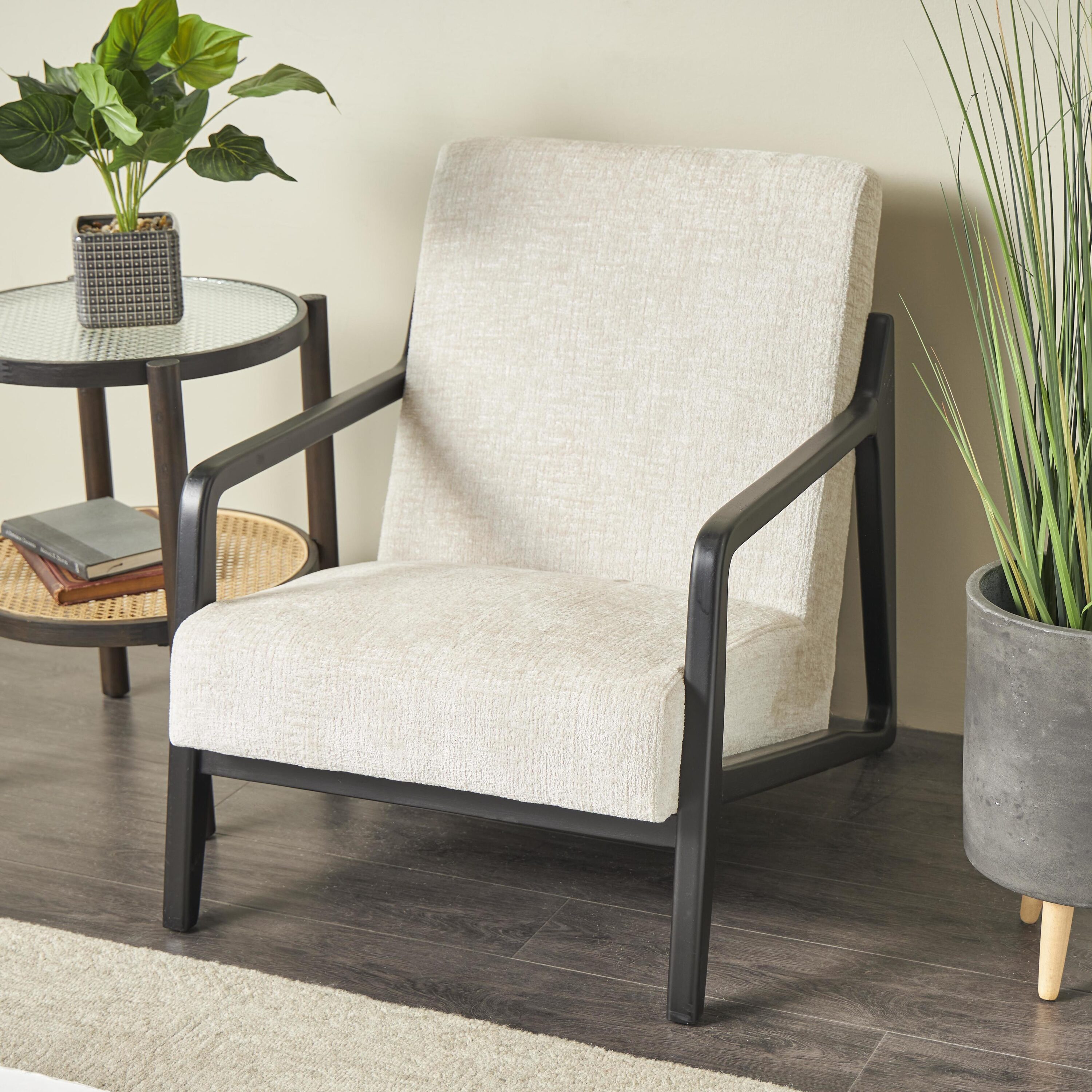 Grayson Lane 822051 Modern Cream Mid Century Boucle Accent Chair