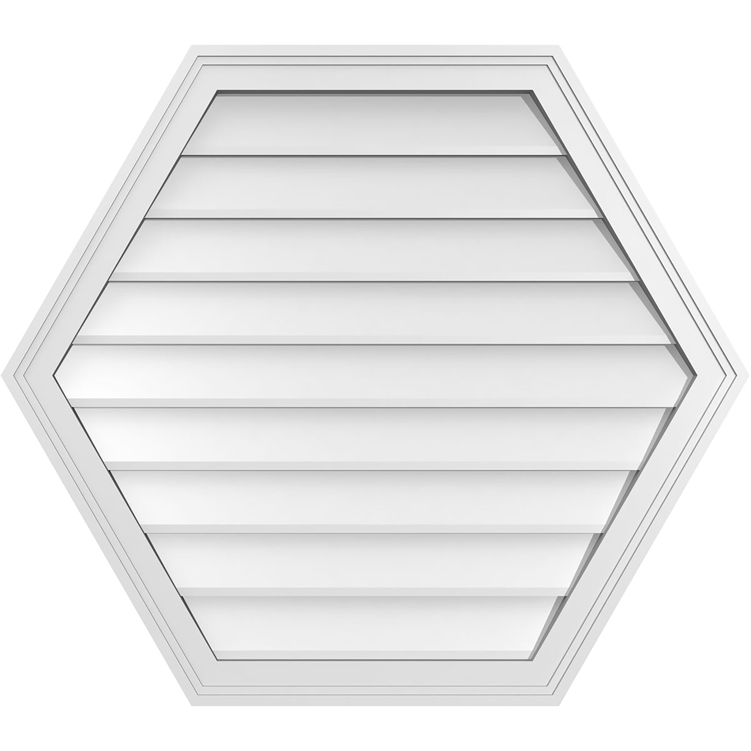 Ekena Millwork GVPHP34X3002SN 34-Inches x 30-Inches Off-white Peaked PVC Gable Louver Vent