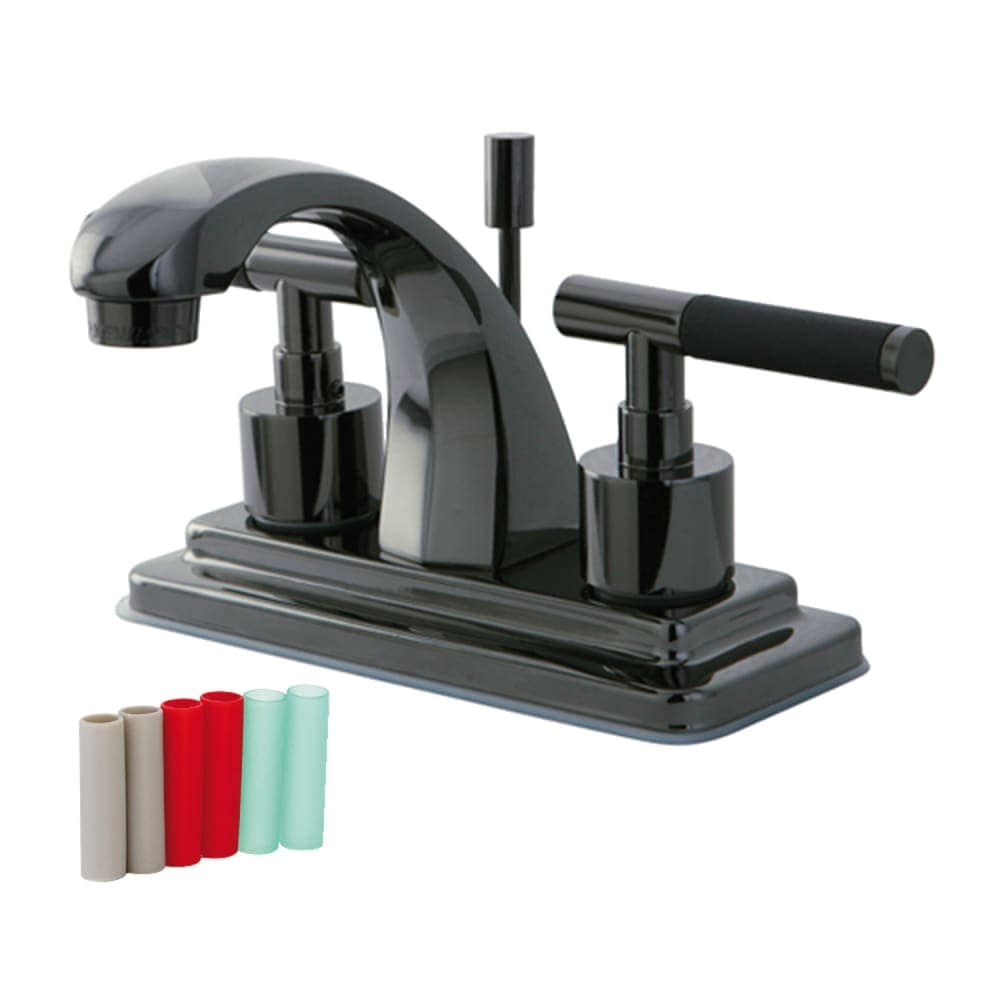 Kingston Brass -  NS4640DKL Water Onyx 1.2 GPM Centerset Bathroom Faucet with PopUp Drain Assembly