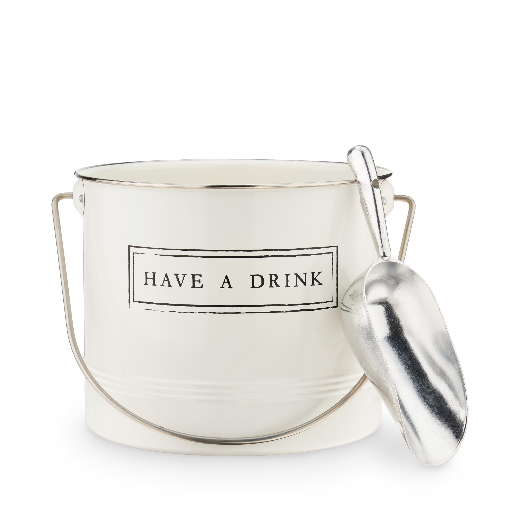 Twine Have A Drink Metal Ice Bucket with Scoop