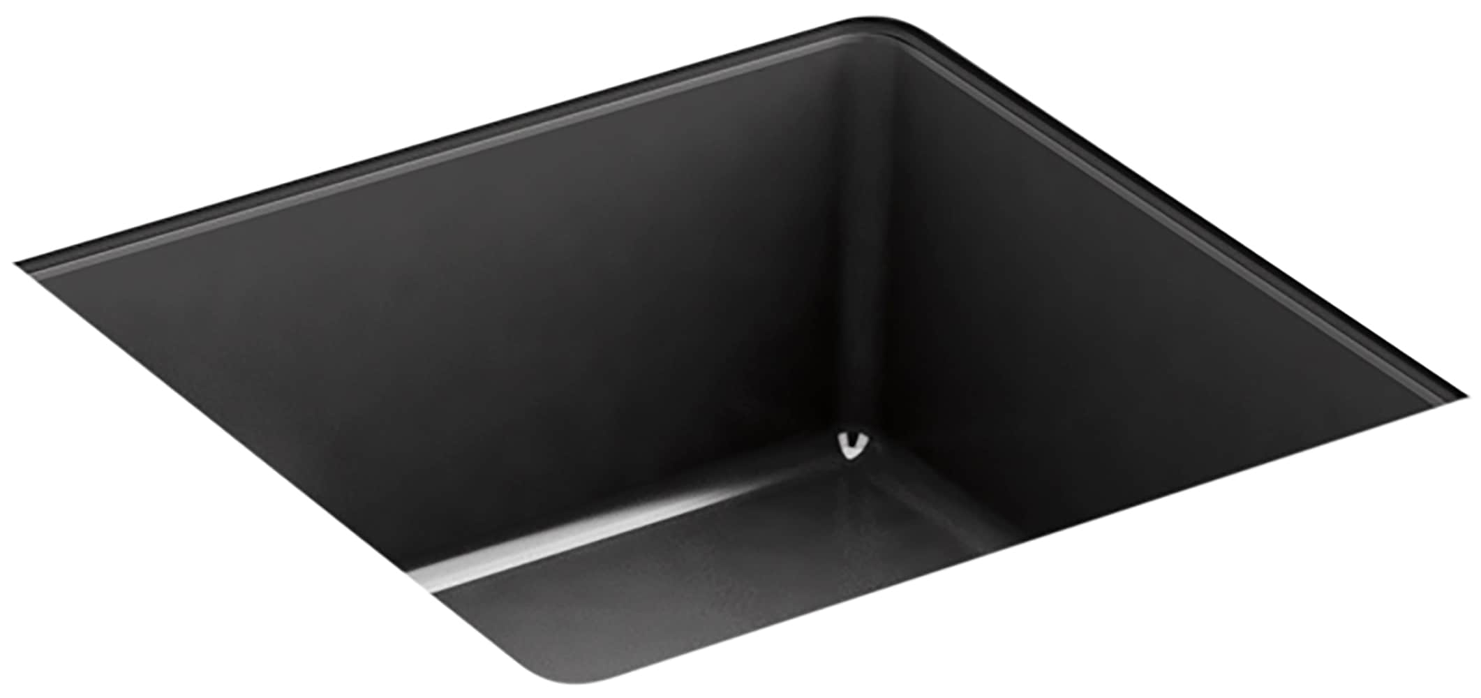 KOHLER K-8188-7 Verticyl Vitreous china Undermount Square Traditional Black Bathroom Sink ( 13.25-Inches x 13.0625-Inches )