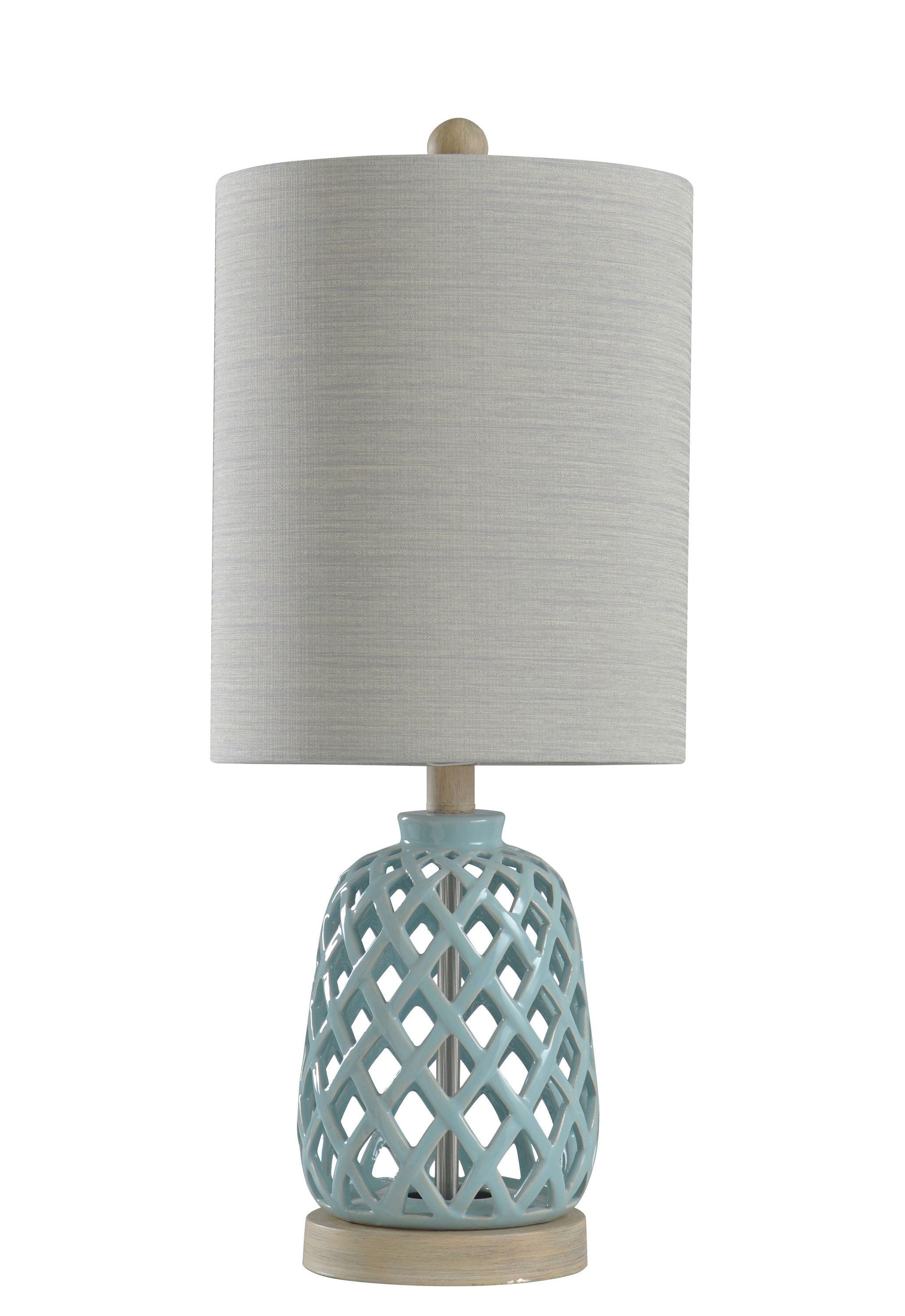 StyleCraft Home Collection L10173ADS 23.3-in Blue On/Off switch Table Lamp with Fabric Shade