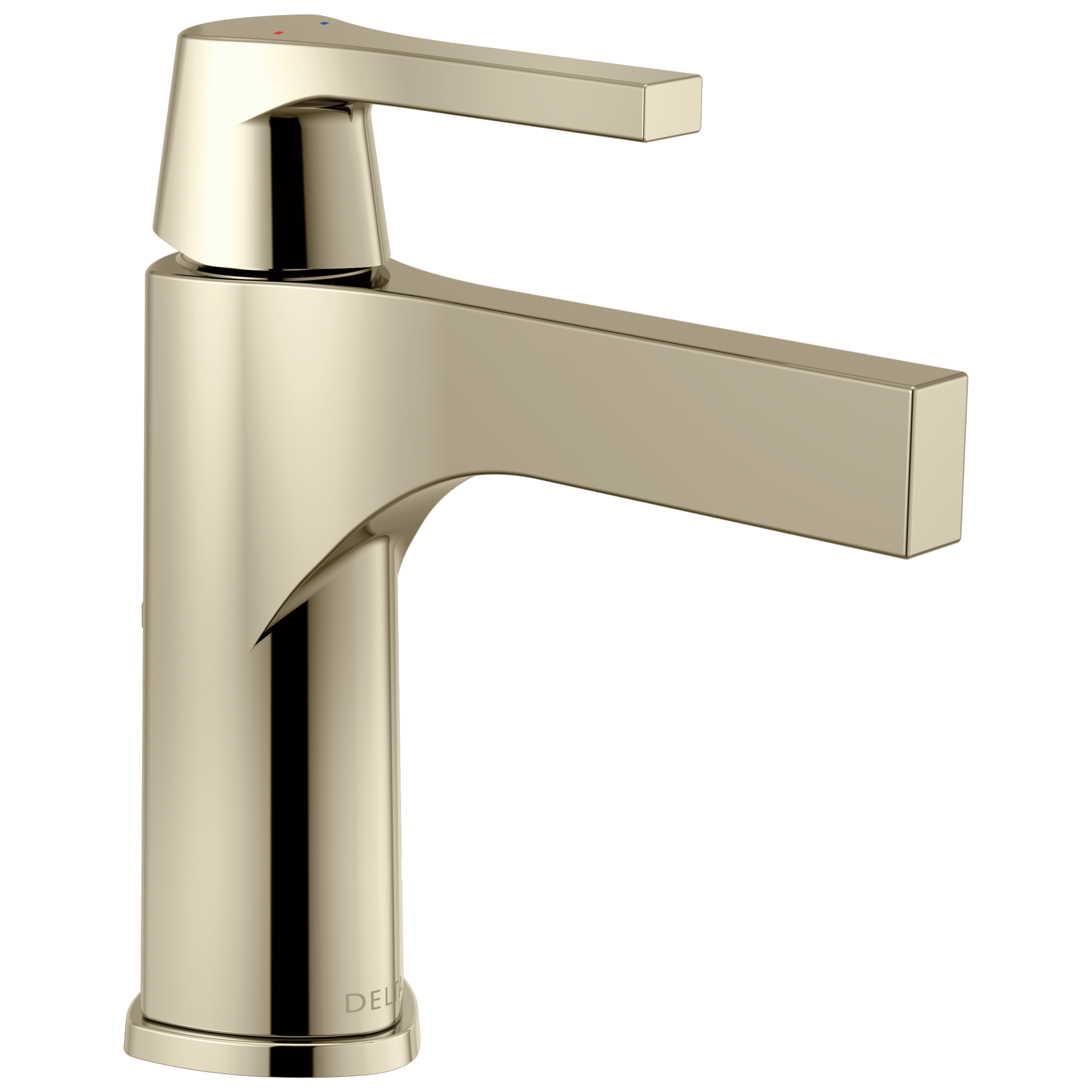 Delta 574-PNMPU-DST Zura Polished Nickel 4-in centerset 1-handle WaterSense Low-arc Residential Handle Bathroom Sink Faucet with Drain