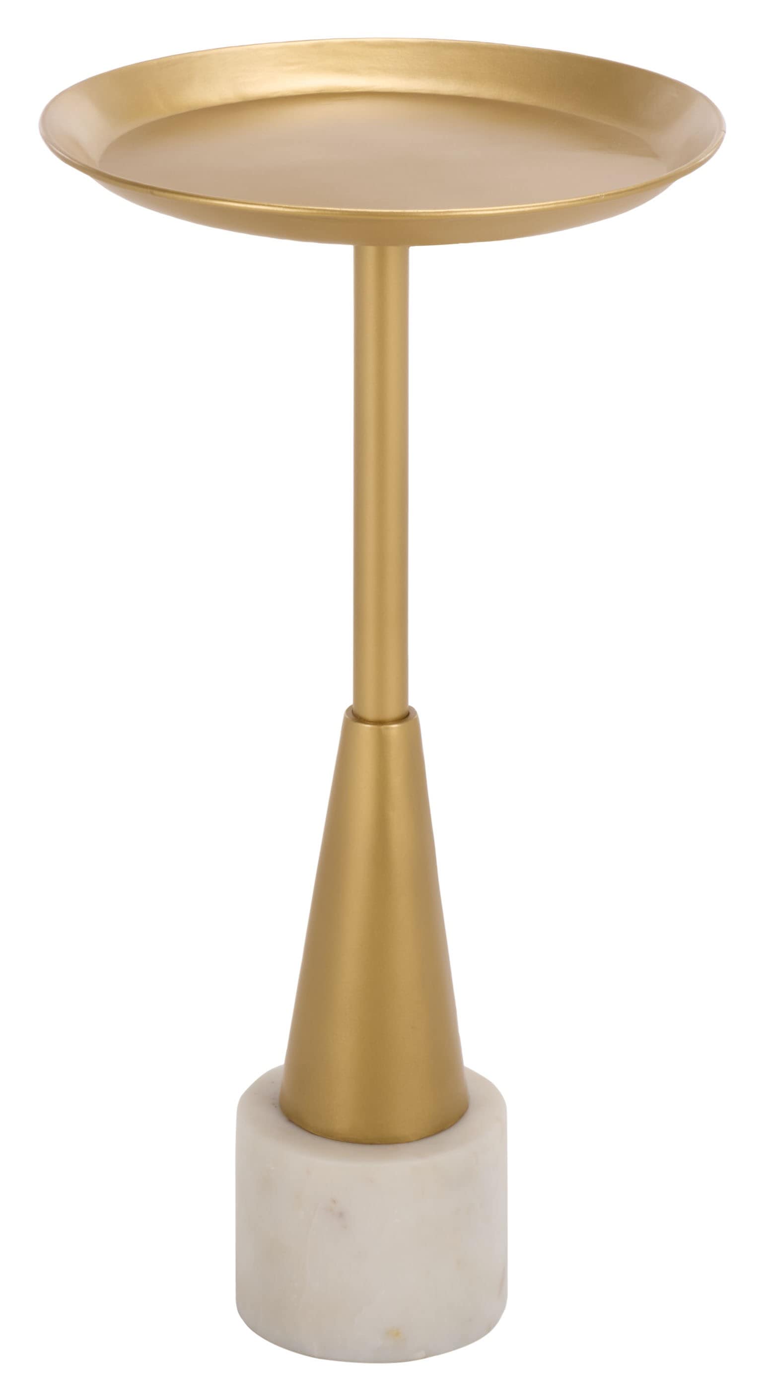 Safavieh  Devleen Round Drink Accent Table/Gold/White Marble