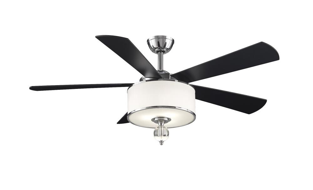 Fanimation Studio Collection Victoria, Chrome Ceiling Fan With Light