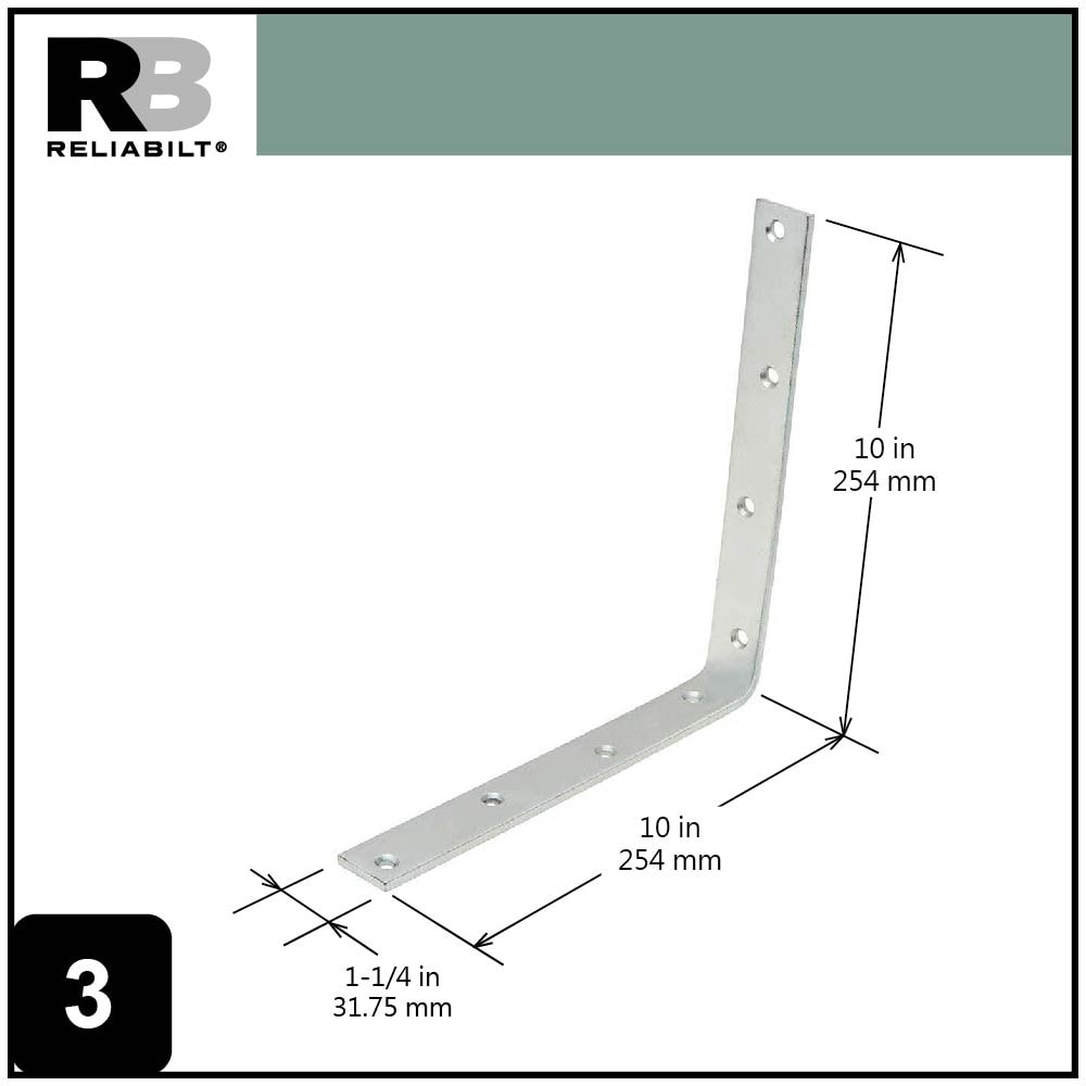 RELIABILT 22510ZCLLG Mending-Plates-Brackets-Braces - View #3