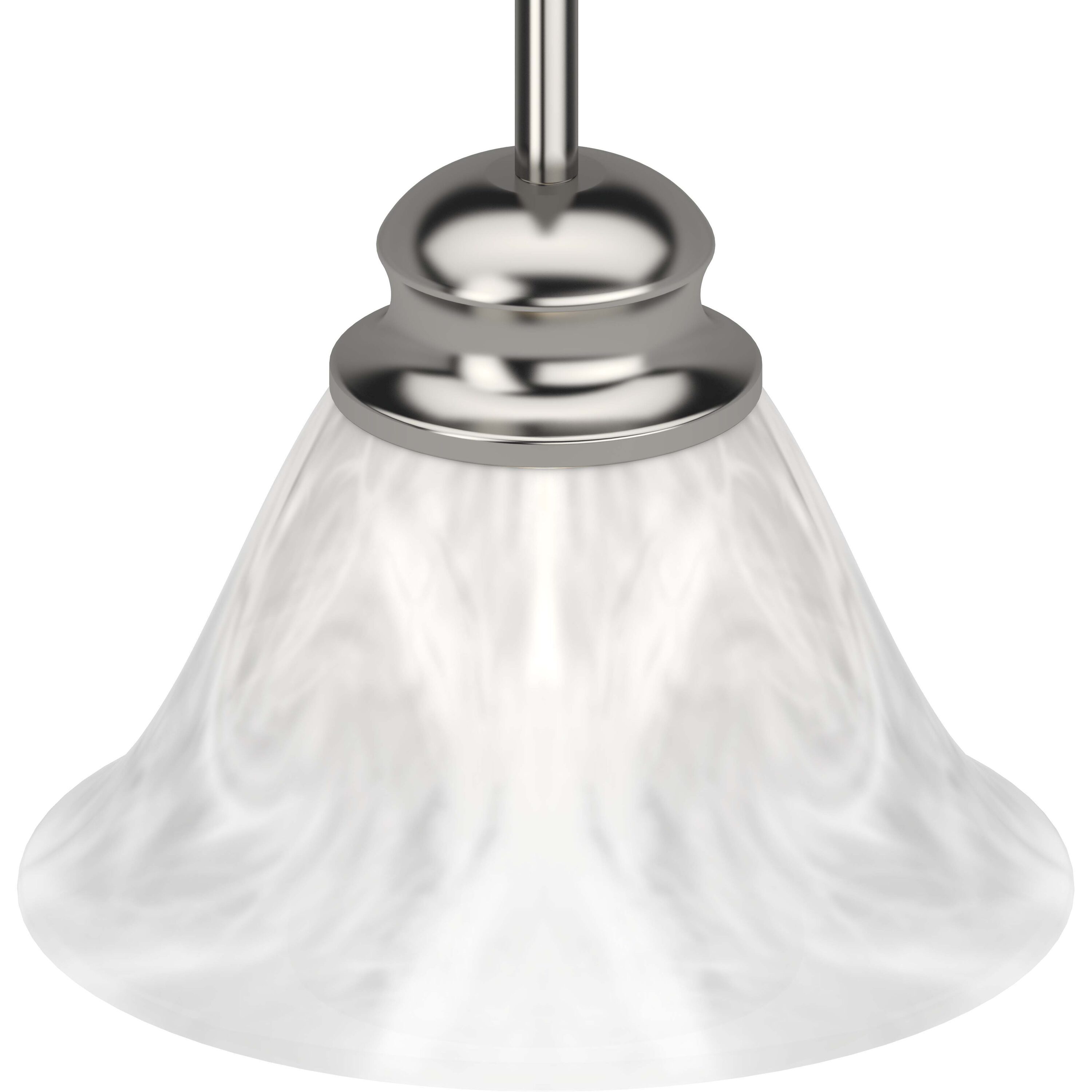 Brushed Nickel Mini Pendant with Alabaster Glass Shade