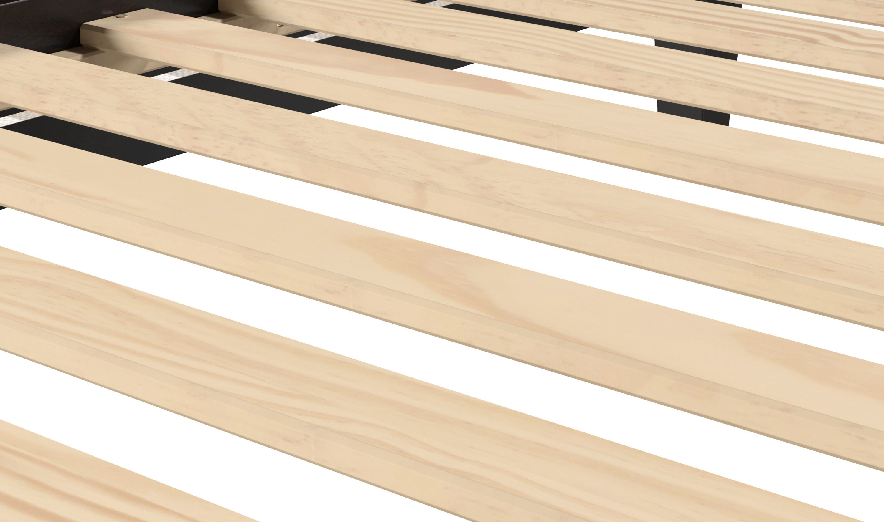 Black Pine Twin Platform Bed with Slats and Drawer