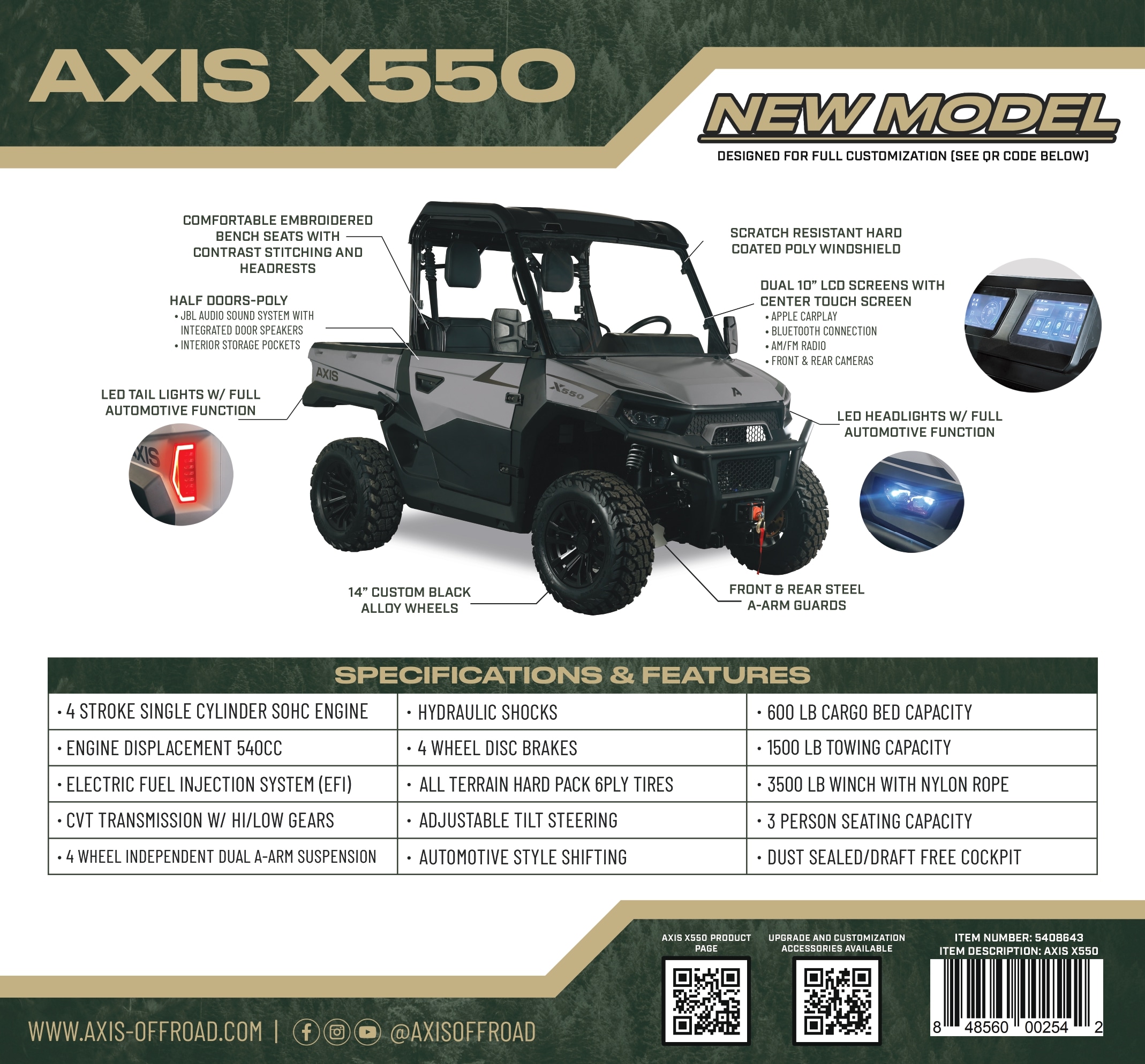 Axis Red 4x4 Gas UTV with 1-Seat, 540-cc in the UTVs & Golf Carts ...