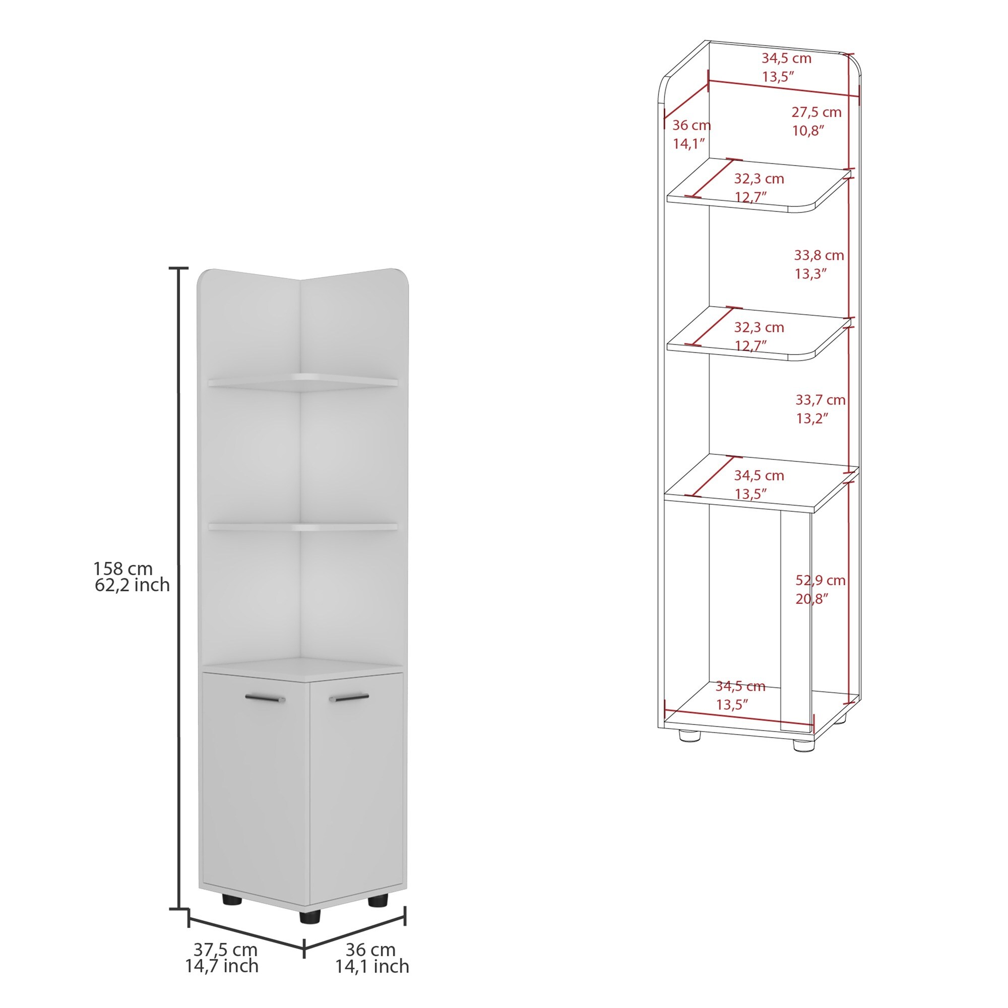 HyperDrop Cart ZW-B07092128 Linen-Cabinets - View #3