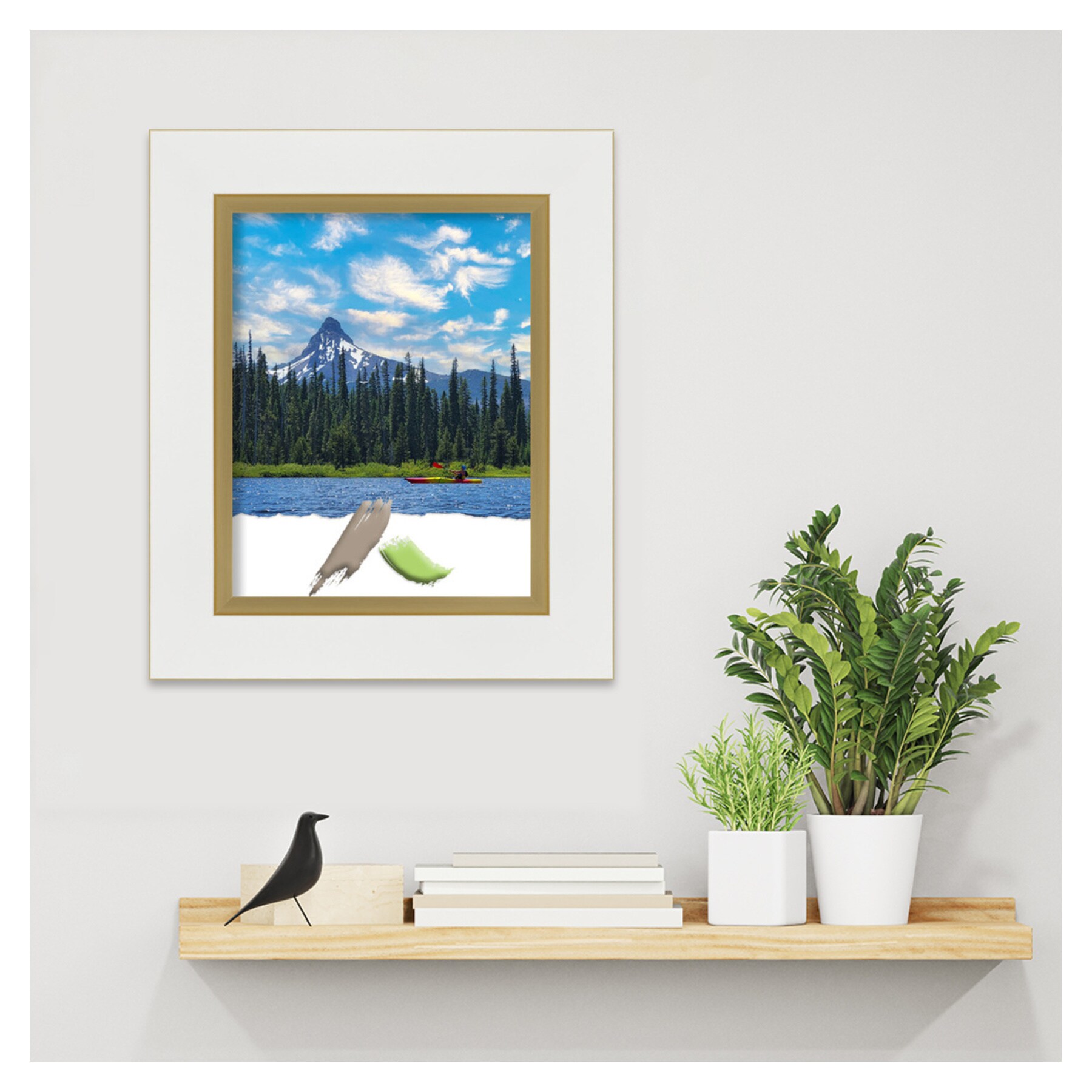 Eva White Gold Polystyrene Wall Picture Frame 11x14
