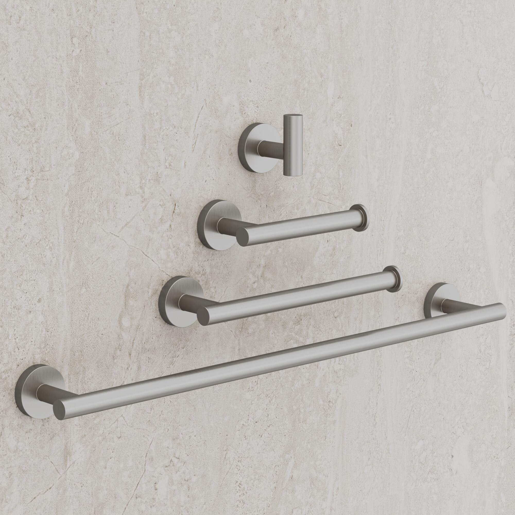YAWWALK - Adjustable 22 Inch 4 Piece Stainless Steel Bathroom Hardware Set with Two Towel Bars To...
