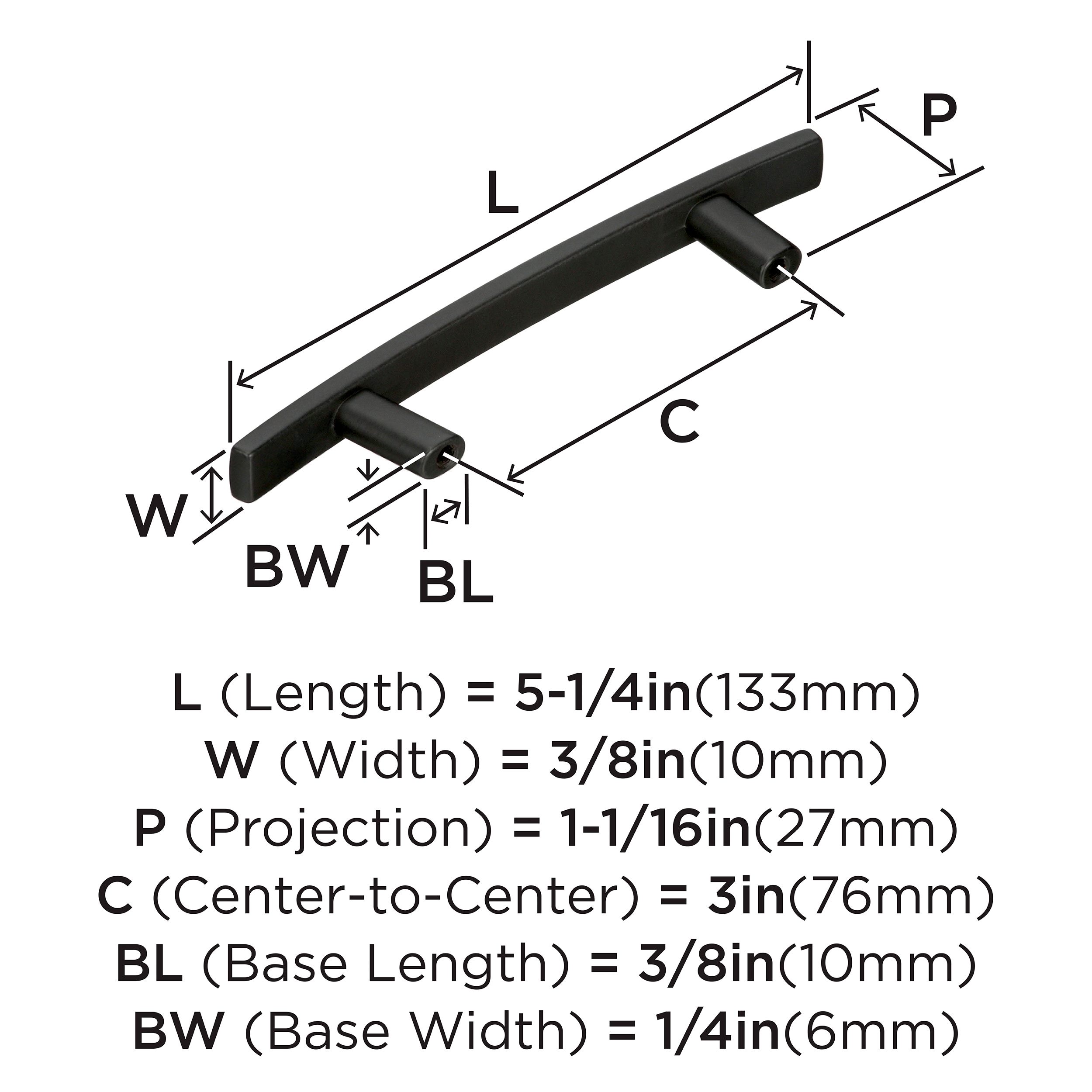 Amerock BP26201BBR Cabinet-Pulls - View #4