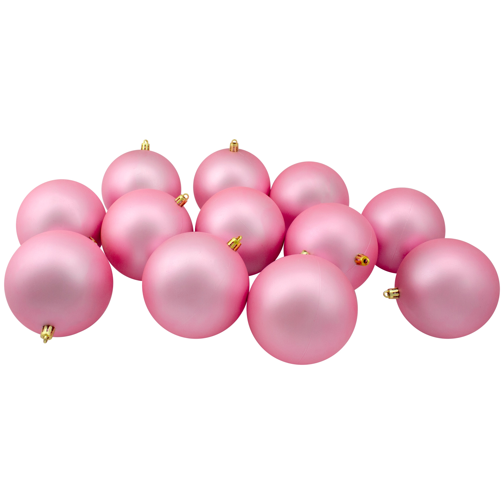 Northlight 12 -Pack Pink Ball Standard Indoor Shatterproof Ornament set