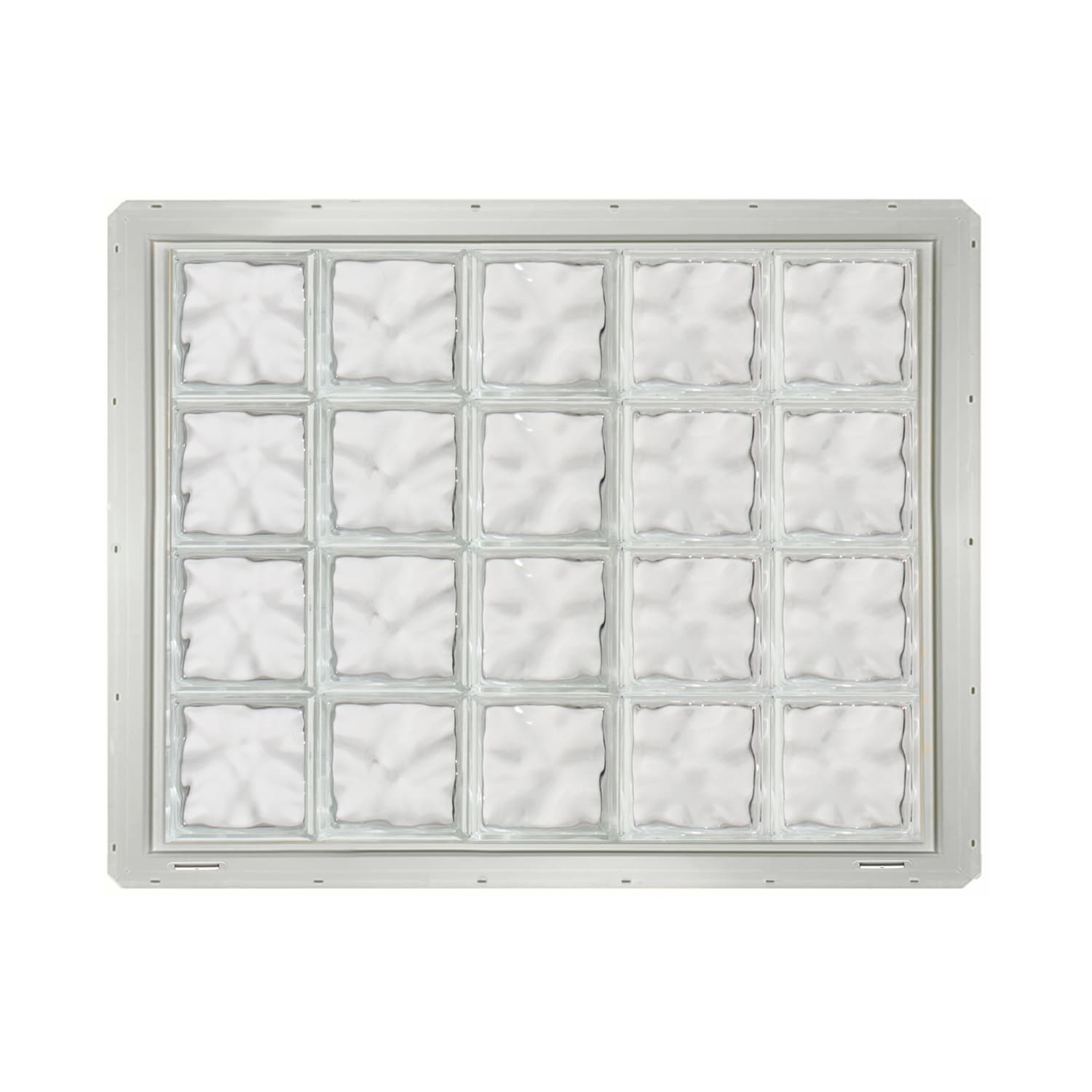 CrystaLok CL4032SDCWH Wavy Glass 39-1/4-in x 31-3/4-in Vinyl New construction Glass Block Window