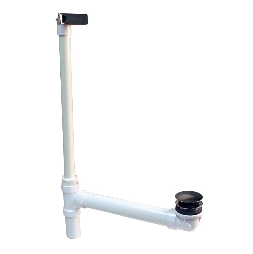 WESTBRASS 493244HLD-26 Bath Waste and Overflow Linear Hidden with Ada Approved Tip-toe Drain Sch. 40 PVC White, 22" Make-up In Polished Chrome