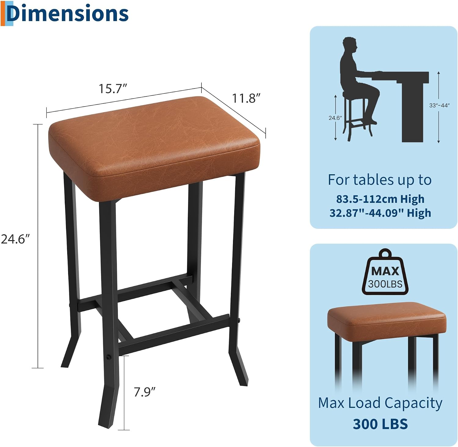Assile Caramel Brown Set of 4 24 Inch Counter Height Bar Stools Leather ...