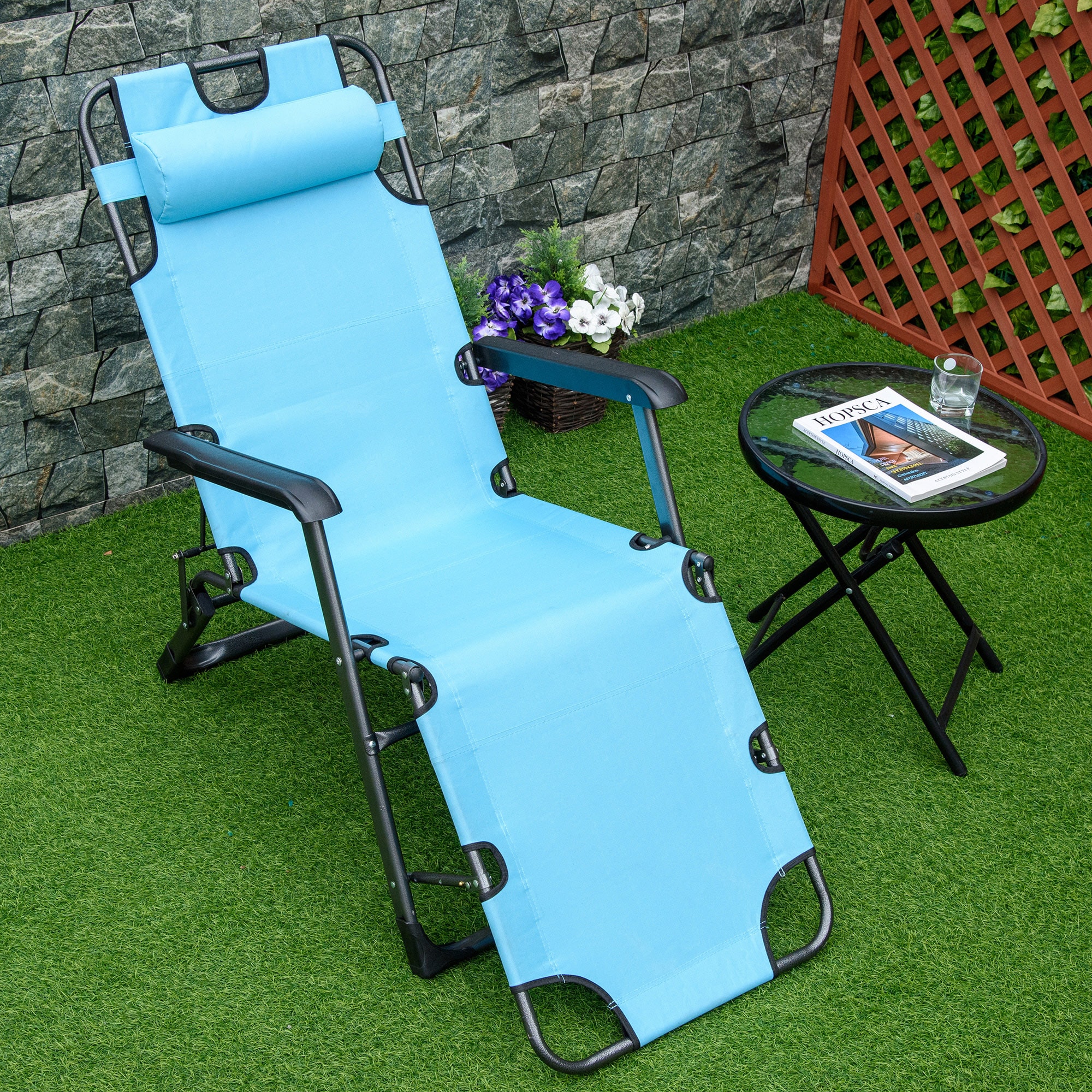 Outsunny 84B-392BU Chaises-Settees - View #2