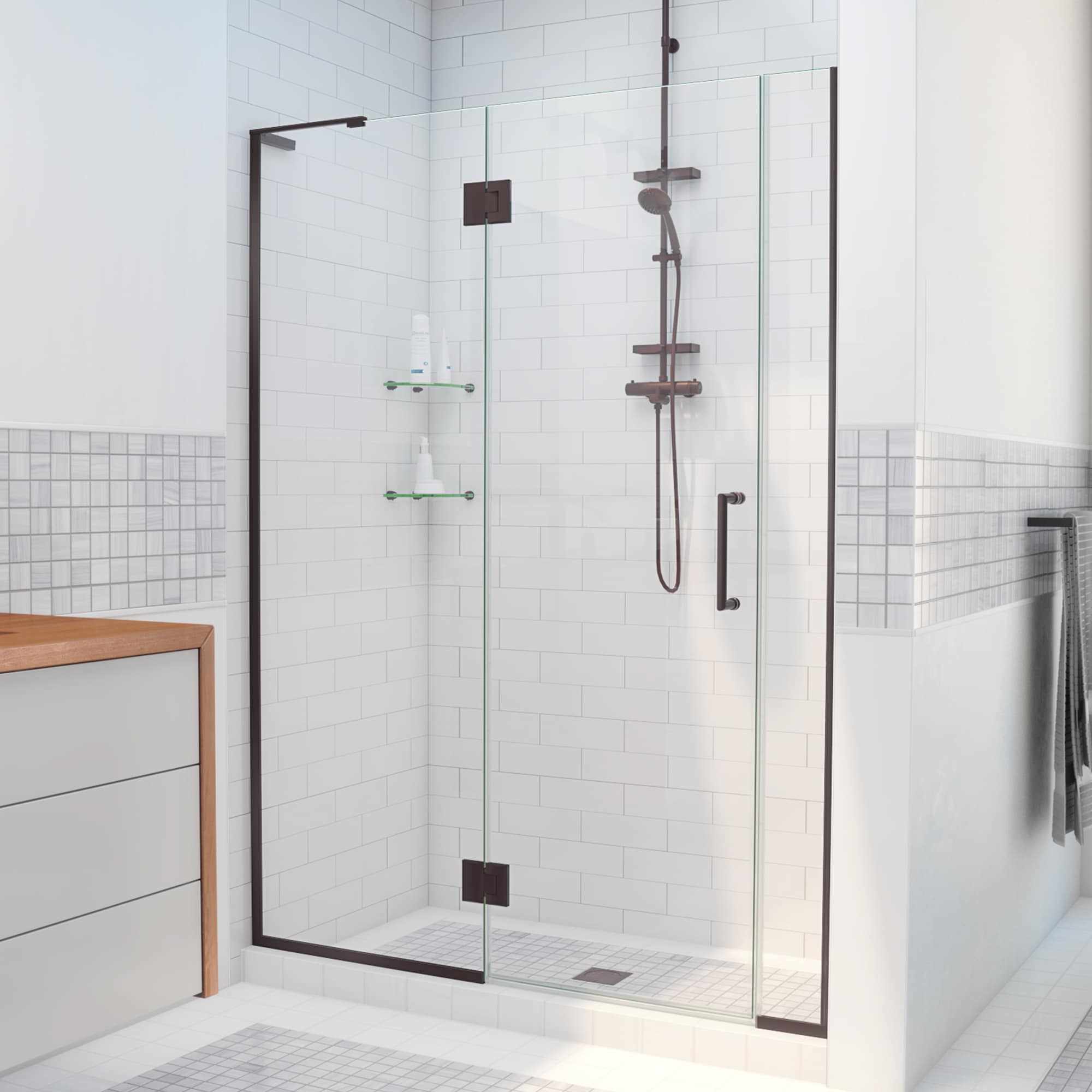 Dreamline Unidoor X Oil Rubbed Bronze 39 In To 39 1 2 In W X 72 In H Frameless Hinged Shower