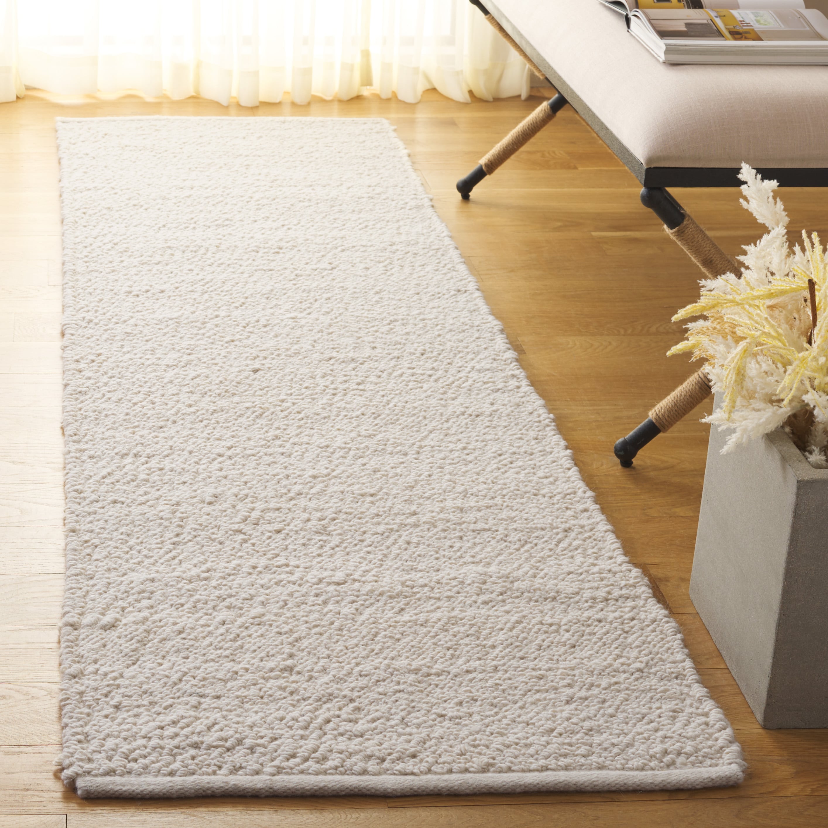  Natura 228 Ivory Solid / Tonal 2ft-3in x 8ft Runner Rug