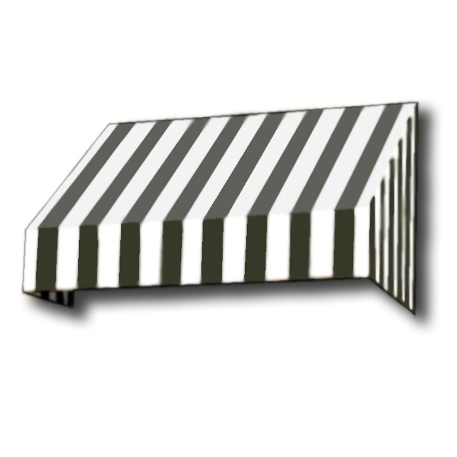 Awntech CN32-5KW Key West 120-in Wide x 96-in Projection Fabric Burgundy Pin-Striped Patio Awning