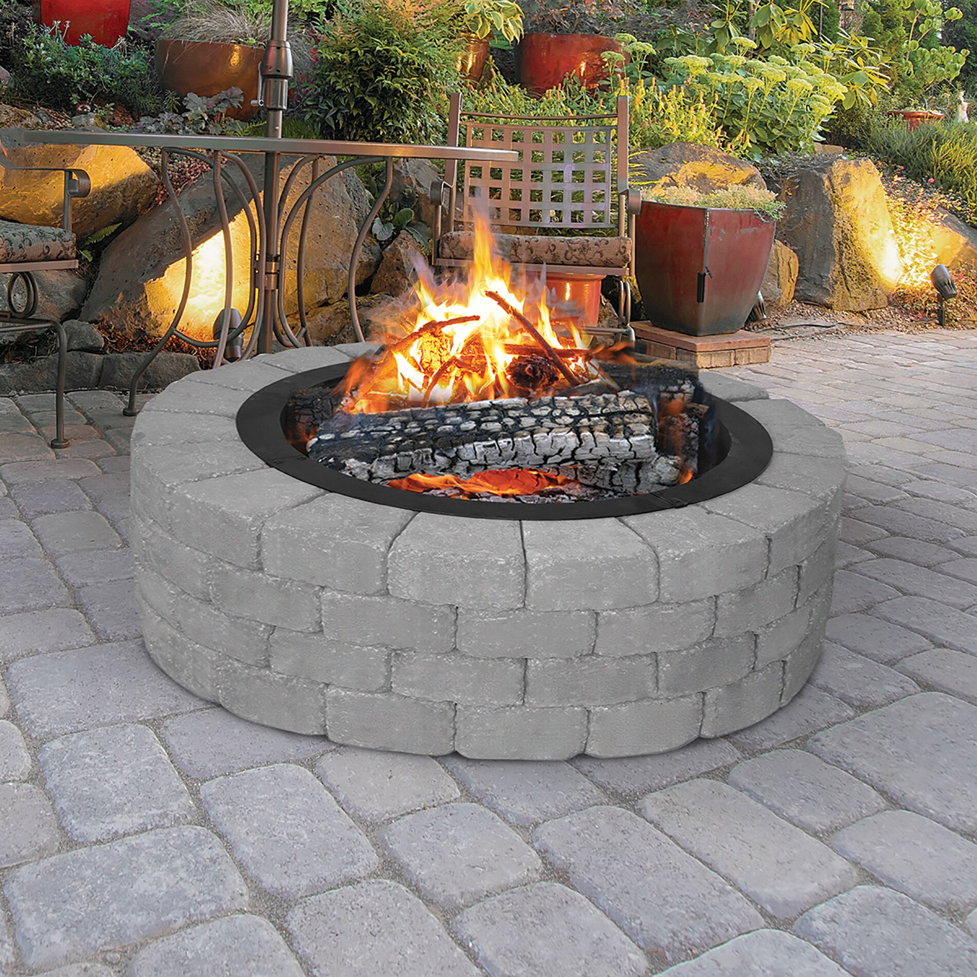 Blue Sky Outdoor Living 36-In Round Fire Ring Black- Heavy Duty 2.75mm ...