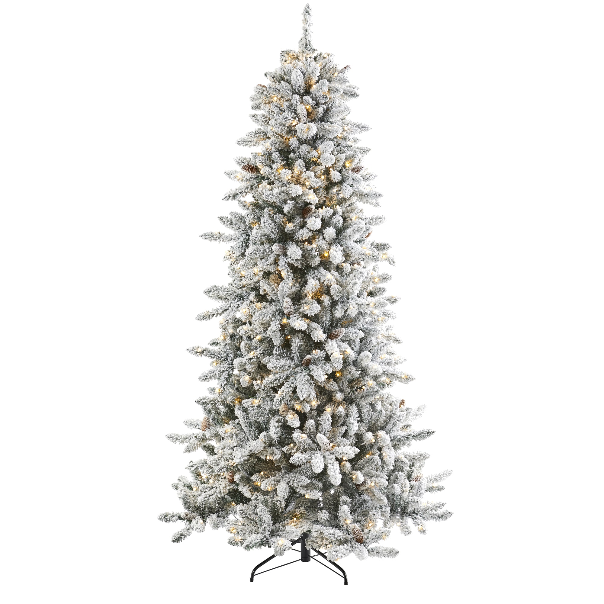 Nearly Natural T1613 7.5-ft Douglas fir Pre-lit Flocked Artificial Christmas Tree with White LED Lights