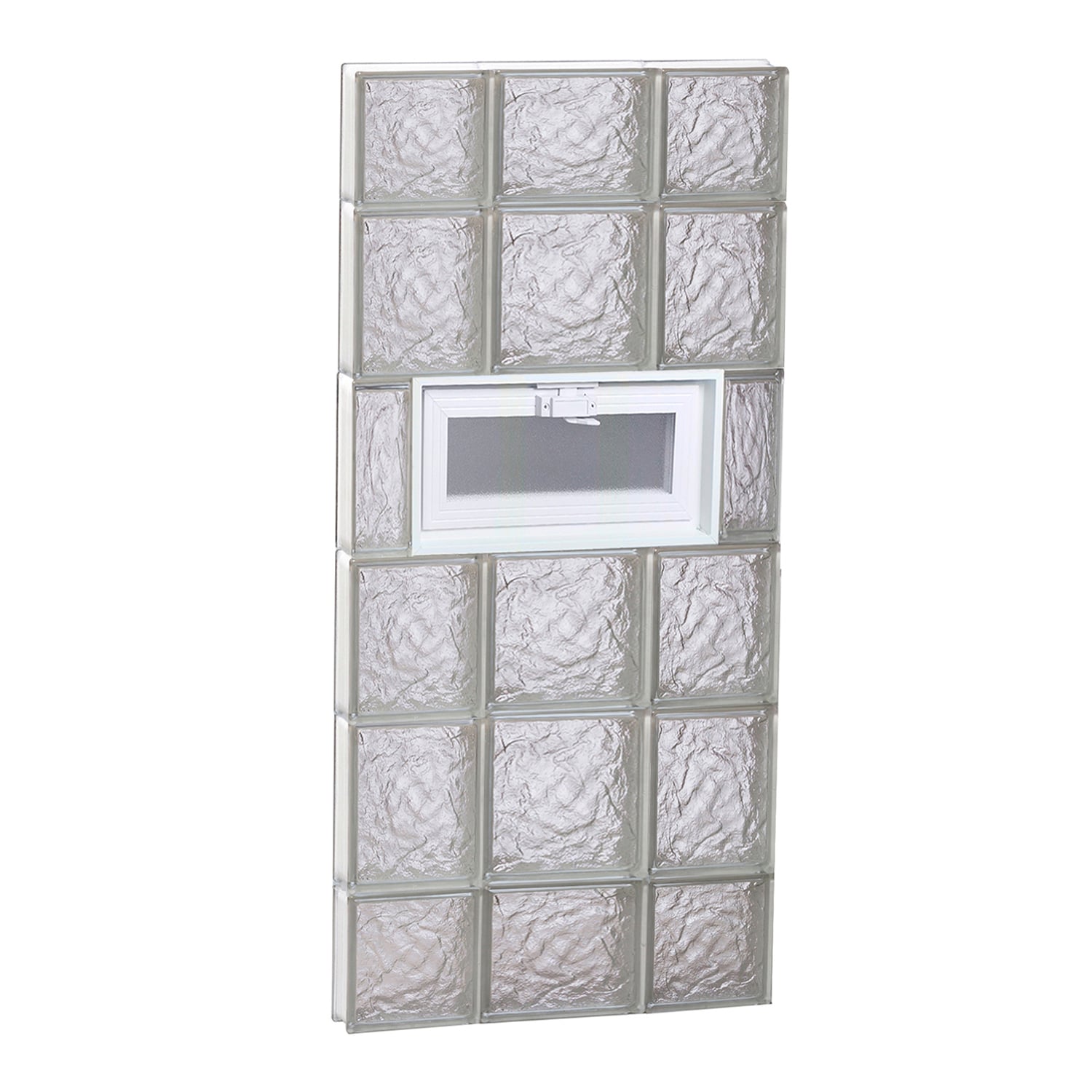 REDI2SET V2044IS Ice Glass 19-1/4-in x 42-1/2-in Frameless Replacement Vented Glass Block Window